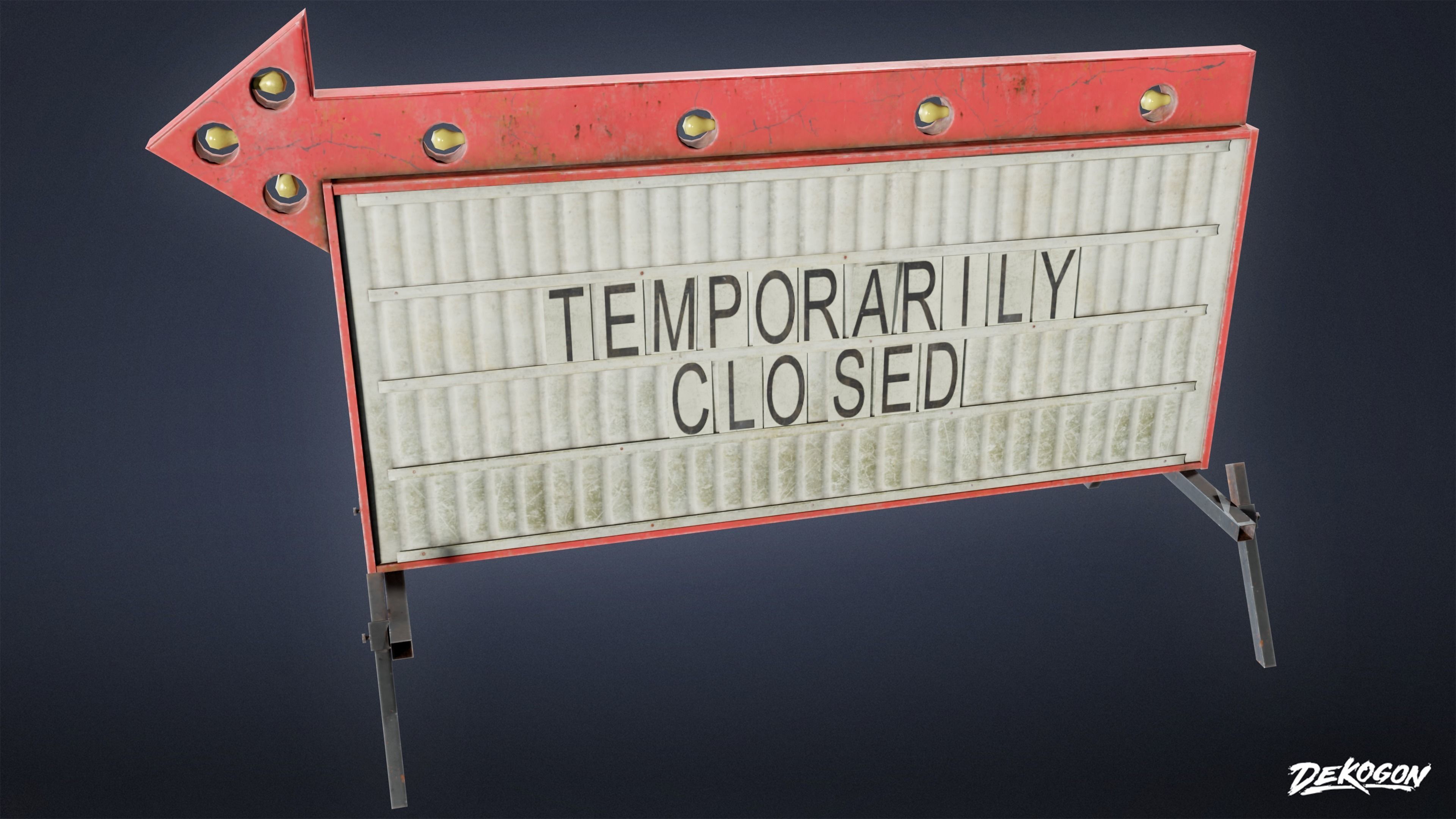 SIGNAGE - Sign Business Arrow 01 - LOW POLY AND NANITE Low-poly 3D model_8