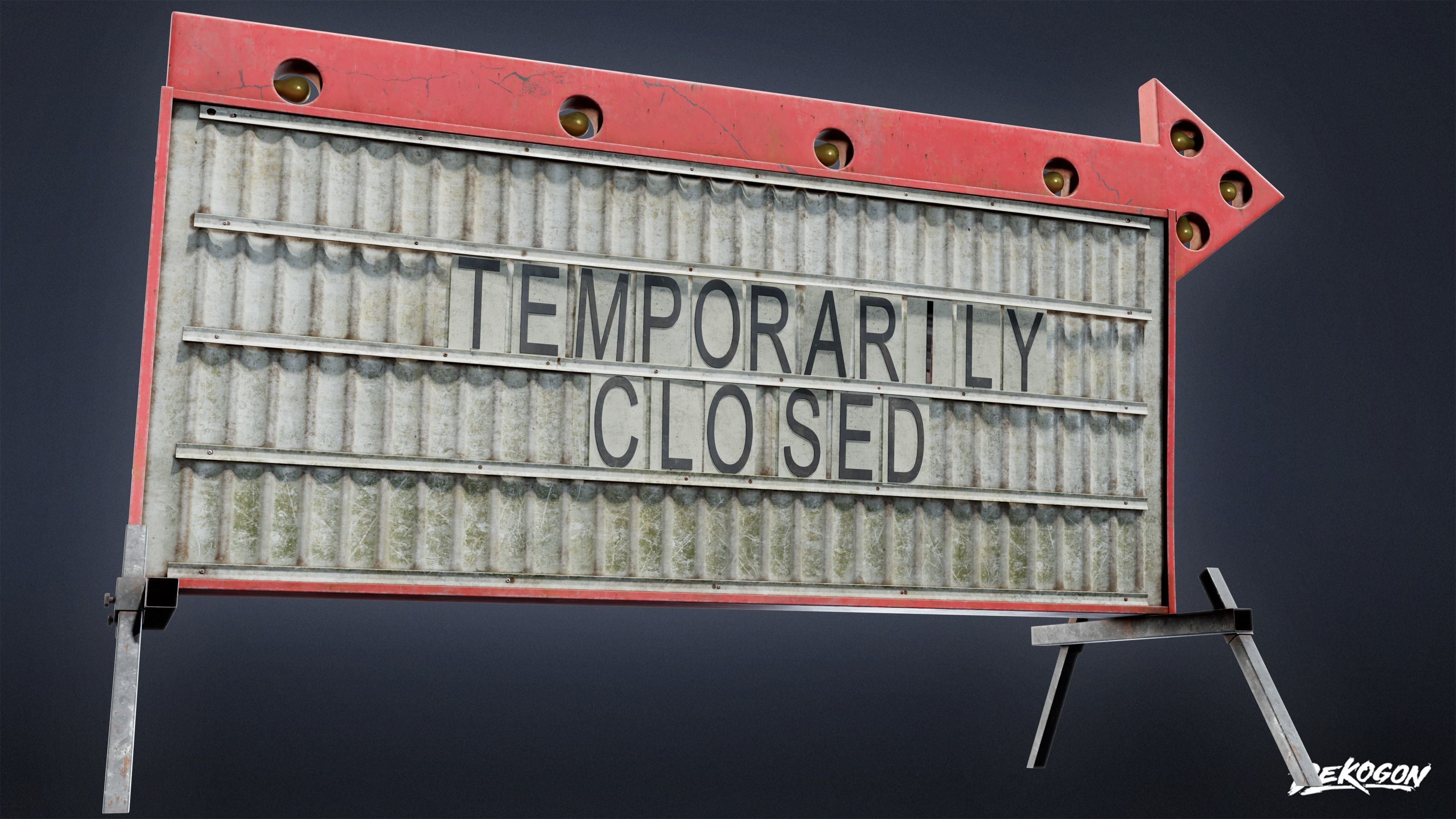 SIGNAGE - Sign Business Arrow 01 - LOW POLY AND NANITE Low-poly 3D model_20