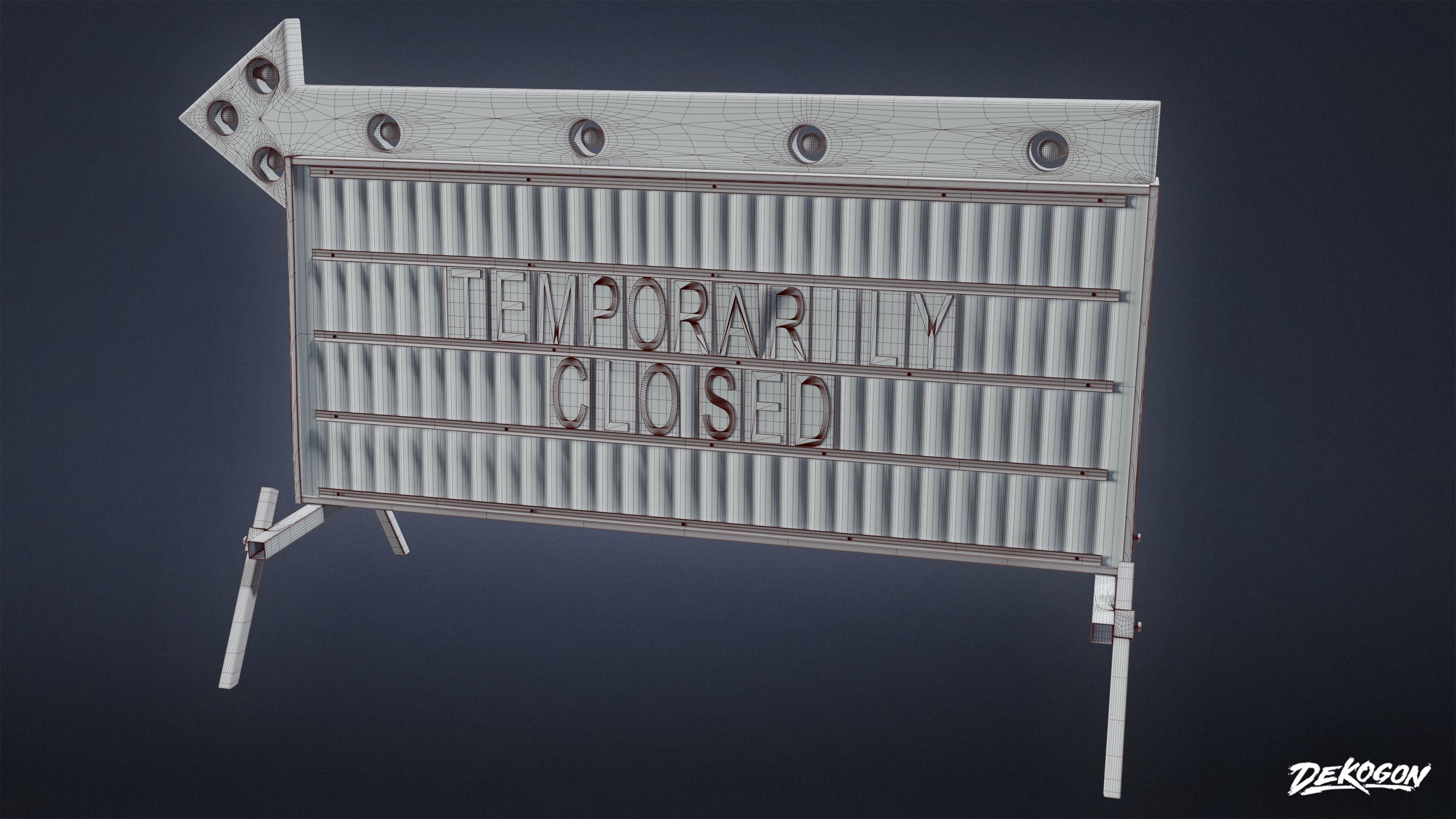 SIGNAGE - Sign Business Arrow 01 - LOW POLY AND NANITE Low-poly 3D model_21