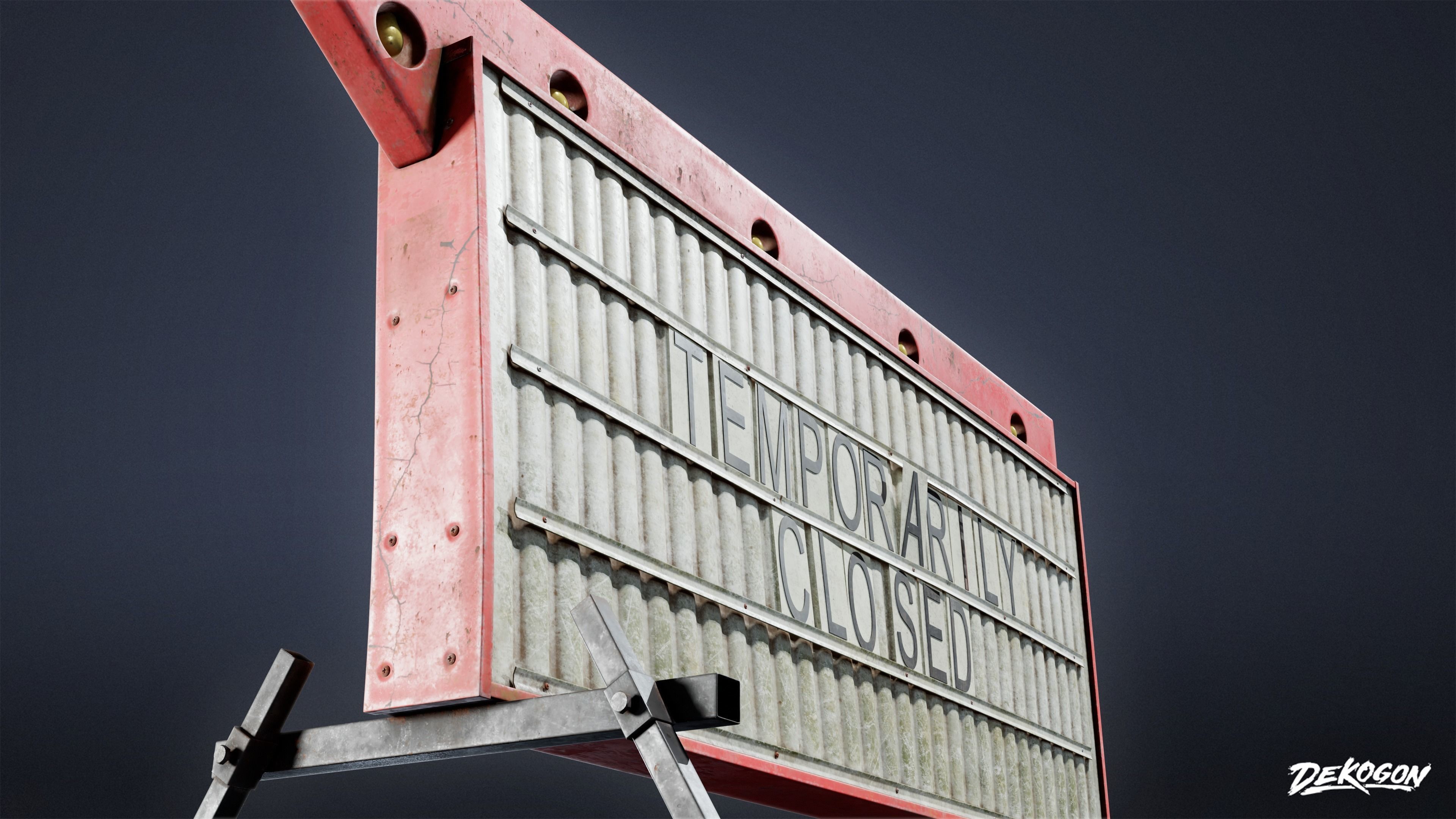 SIGNAGE - Sign Business Arrow 01 - LOW POLY AND NANITE Low-poly 3D model_13