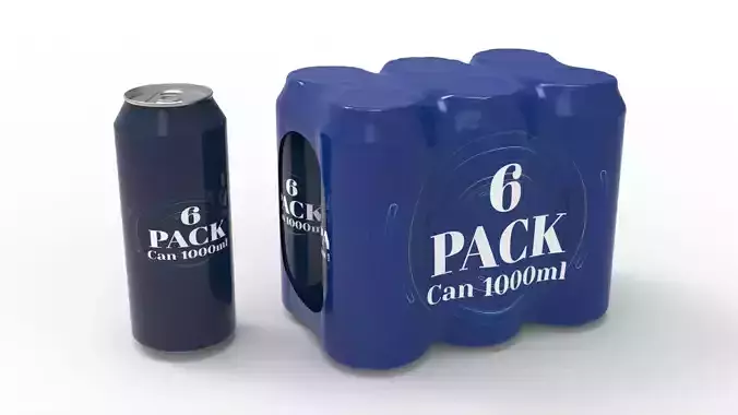 Six pack packaging beverage soda cans 1000ml Texture