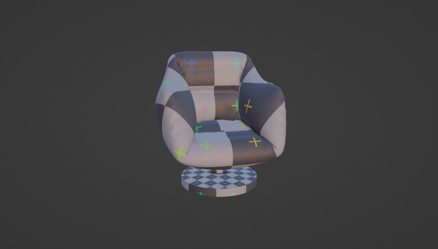 Armchair furniture Low-poly 3D model Free low-poly 3D model_5