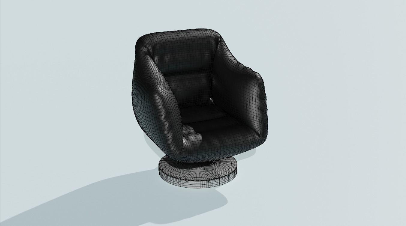 Armchair furniture Low-poly 3D model Free low-poly 3D model_1