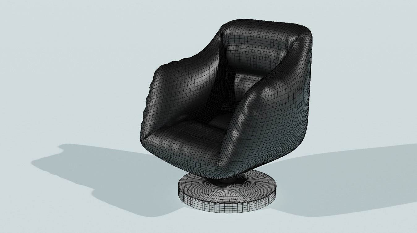 Armchair furniture Low-poly 3D model Free low-poly 3D model_2