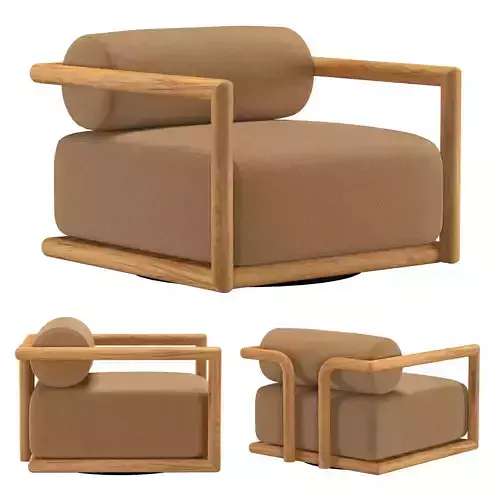 PALMA TEAK SWIVEL LOUNGE CHAIR