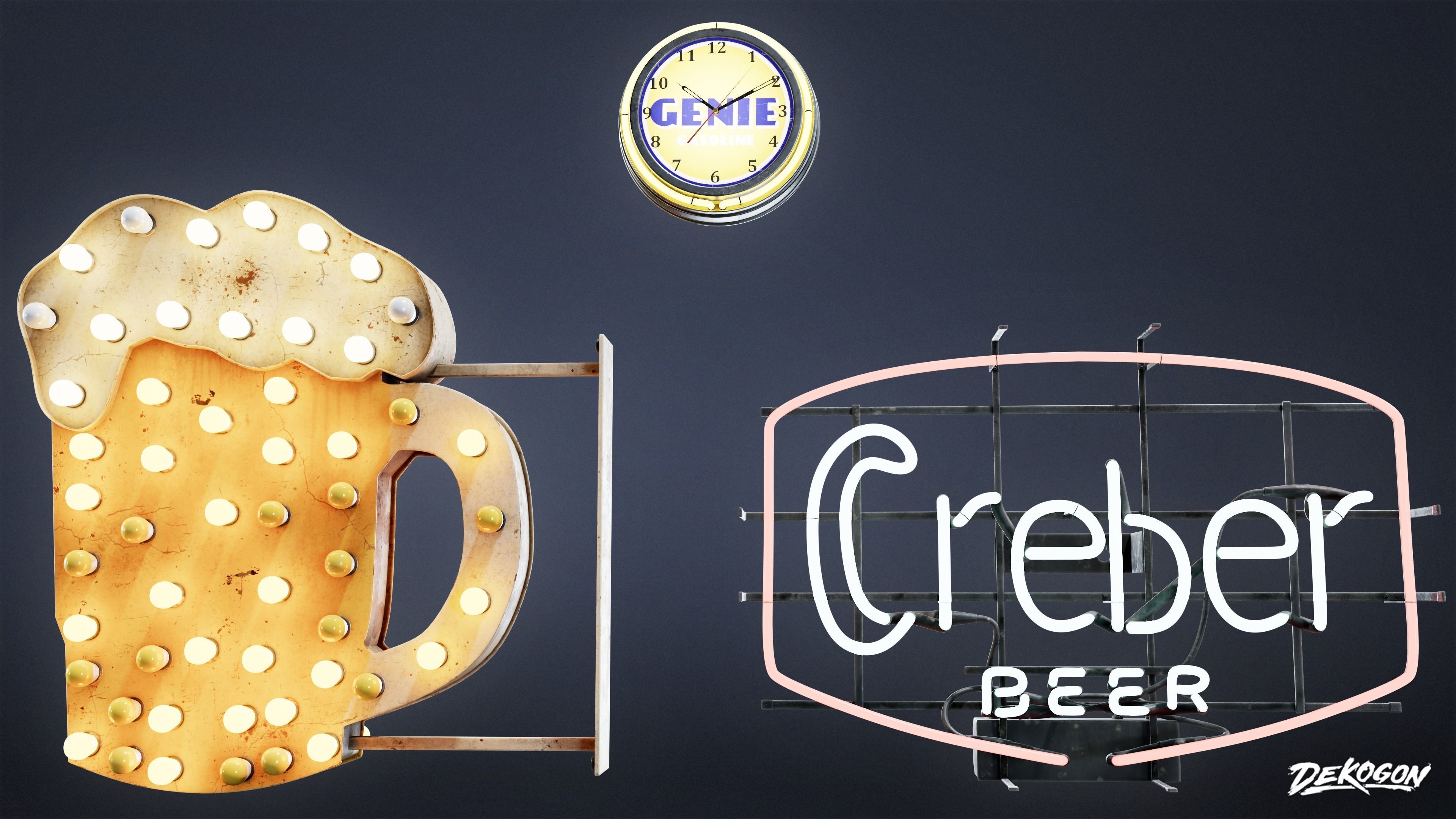 SIGNAGE - Sign Neon Set 02 - LOW POLY AND NANITE Low-poly 3D model_33