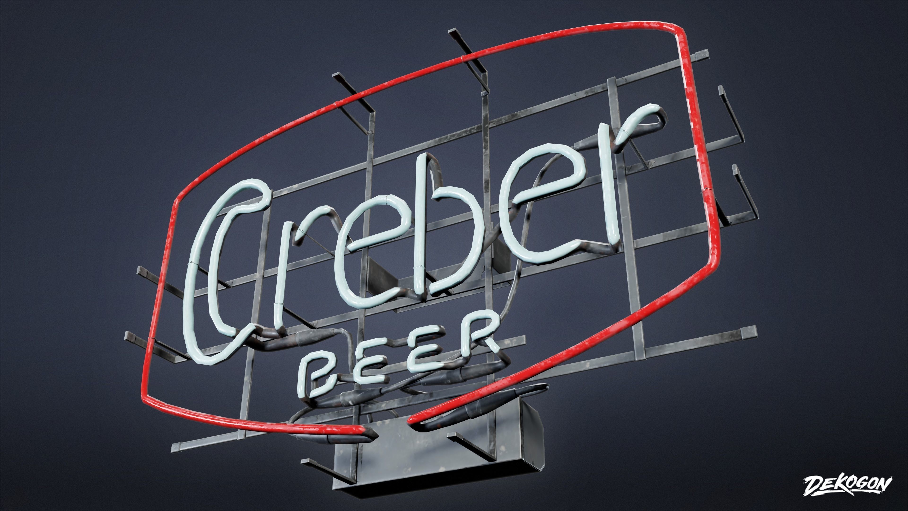 SIGNAGE - Sign Neon Set 02 - LOW POLY AND NANITE Low-poly 3D model_14