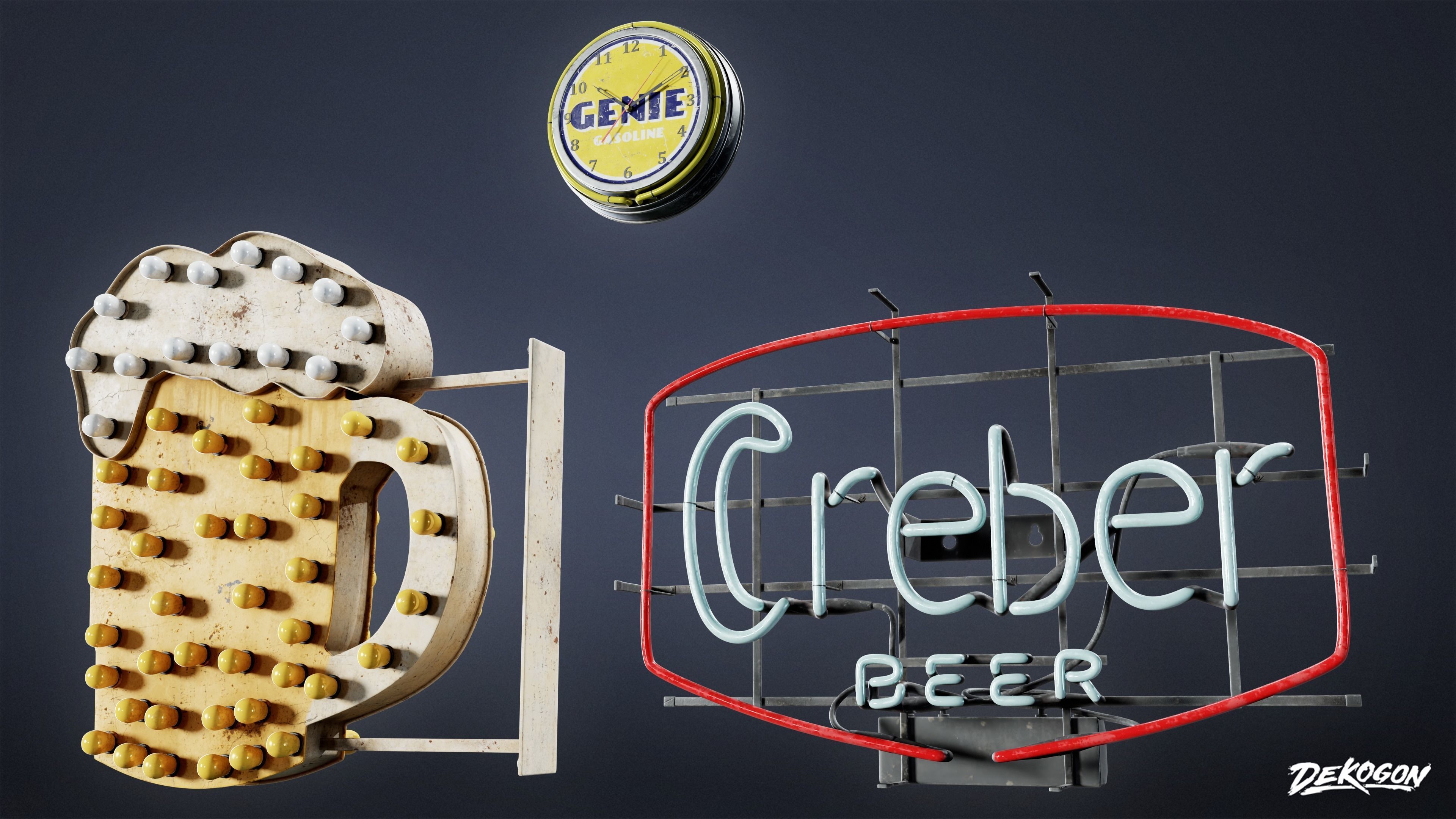 SIGNAGE - Sign Neon Set 02 - LOW POLY AND NANITE Low-poly 3D model_22