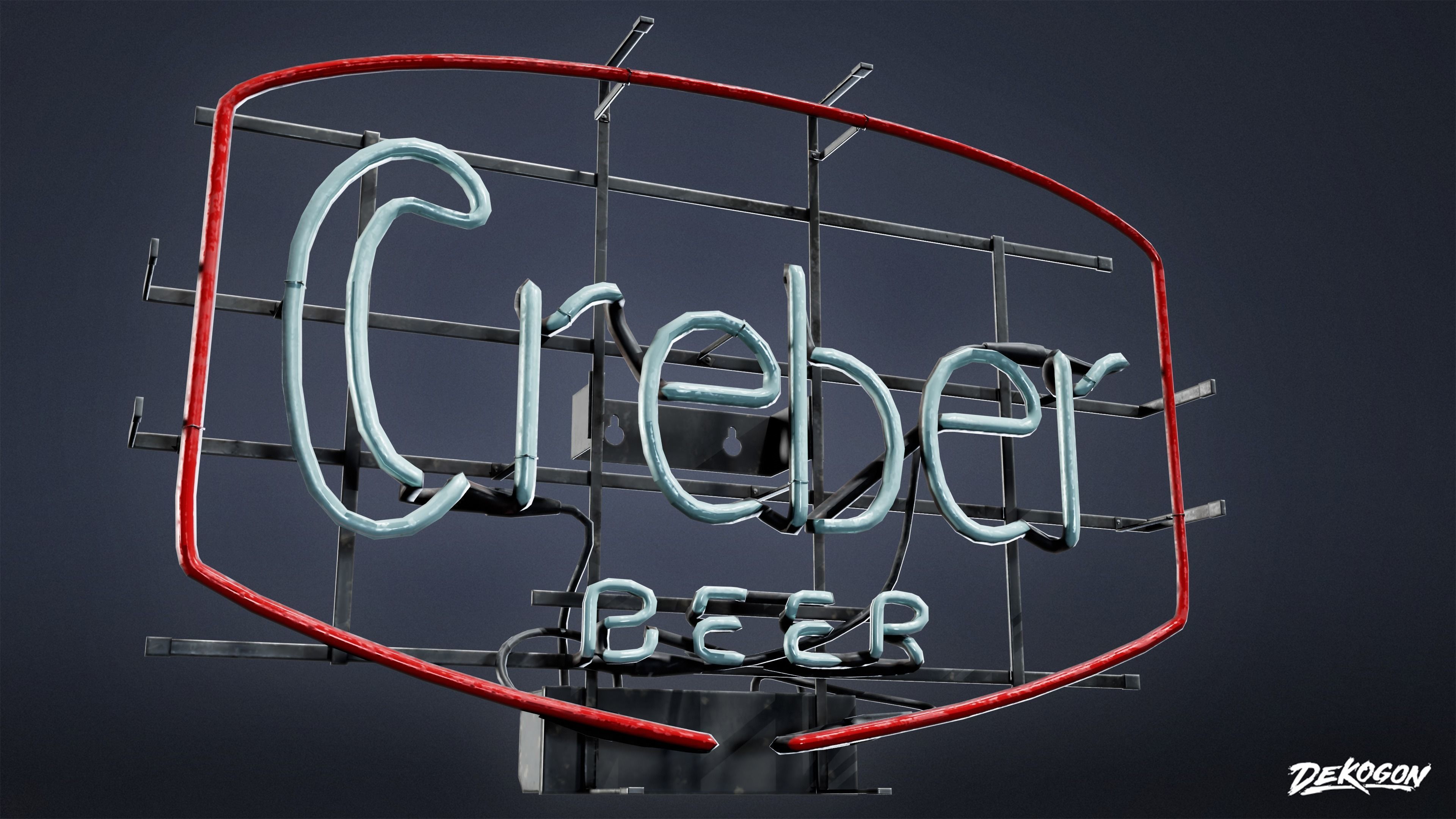 SIGNAGE - Sign Neon Set 02 - LOW POLY AND NANITE Low-poly 3D model_10