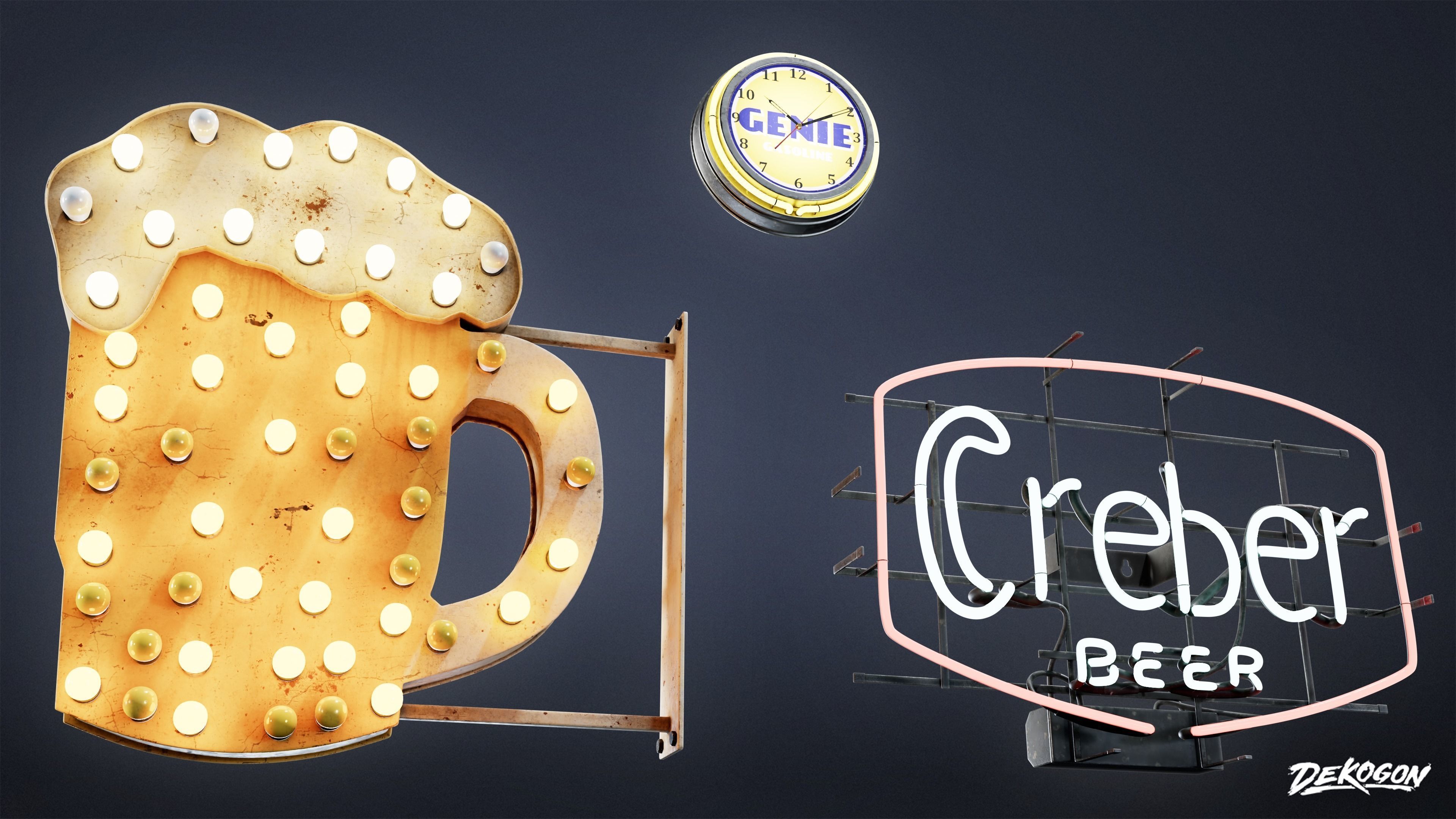 SIGNAGE - Sign Neon Set 02 - LOW POLY AND NANITE Low-poly 3D model_32