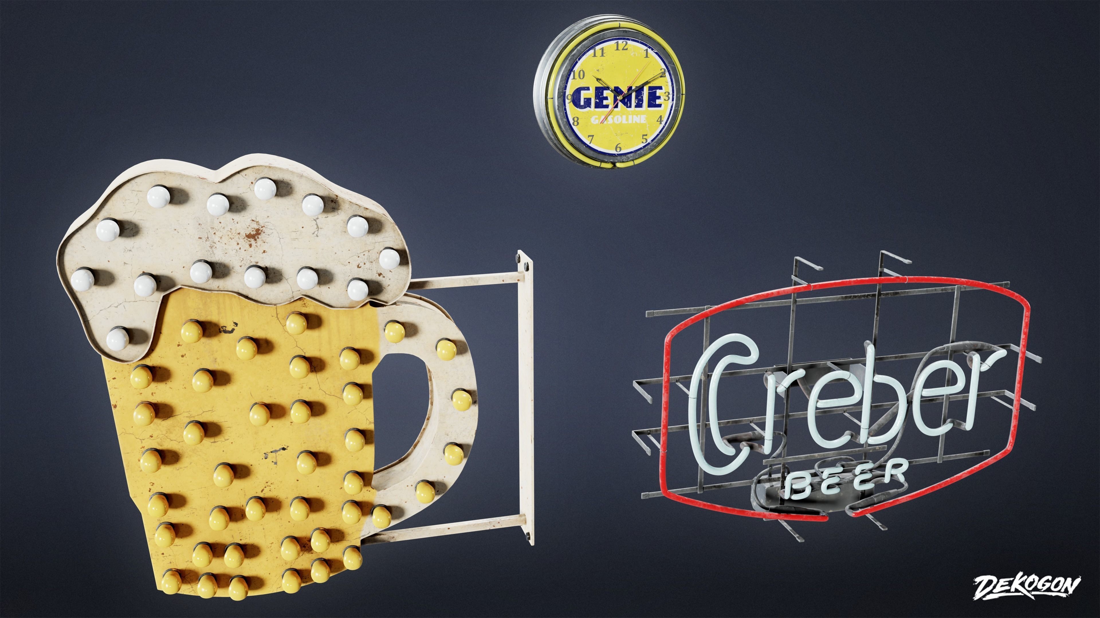 SIGNAGE - Sign Neon Set 02 - LOW POLY AND NANITE Low-poly 3D model_25