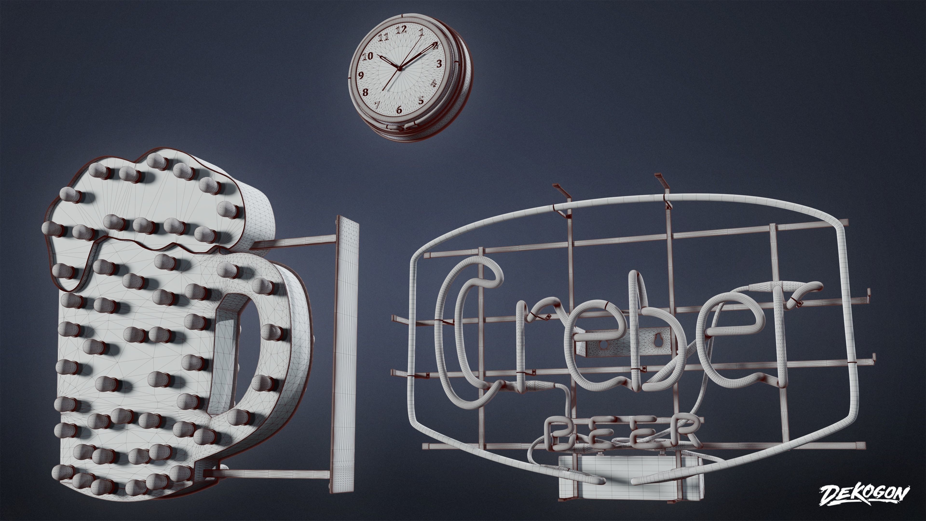 SIGNAGE - Sign Neon Set 02 - LOW POLY AND NANITE Low-poly 3D model_23