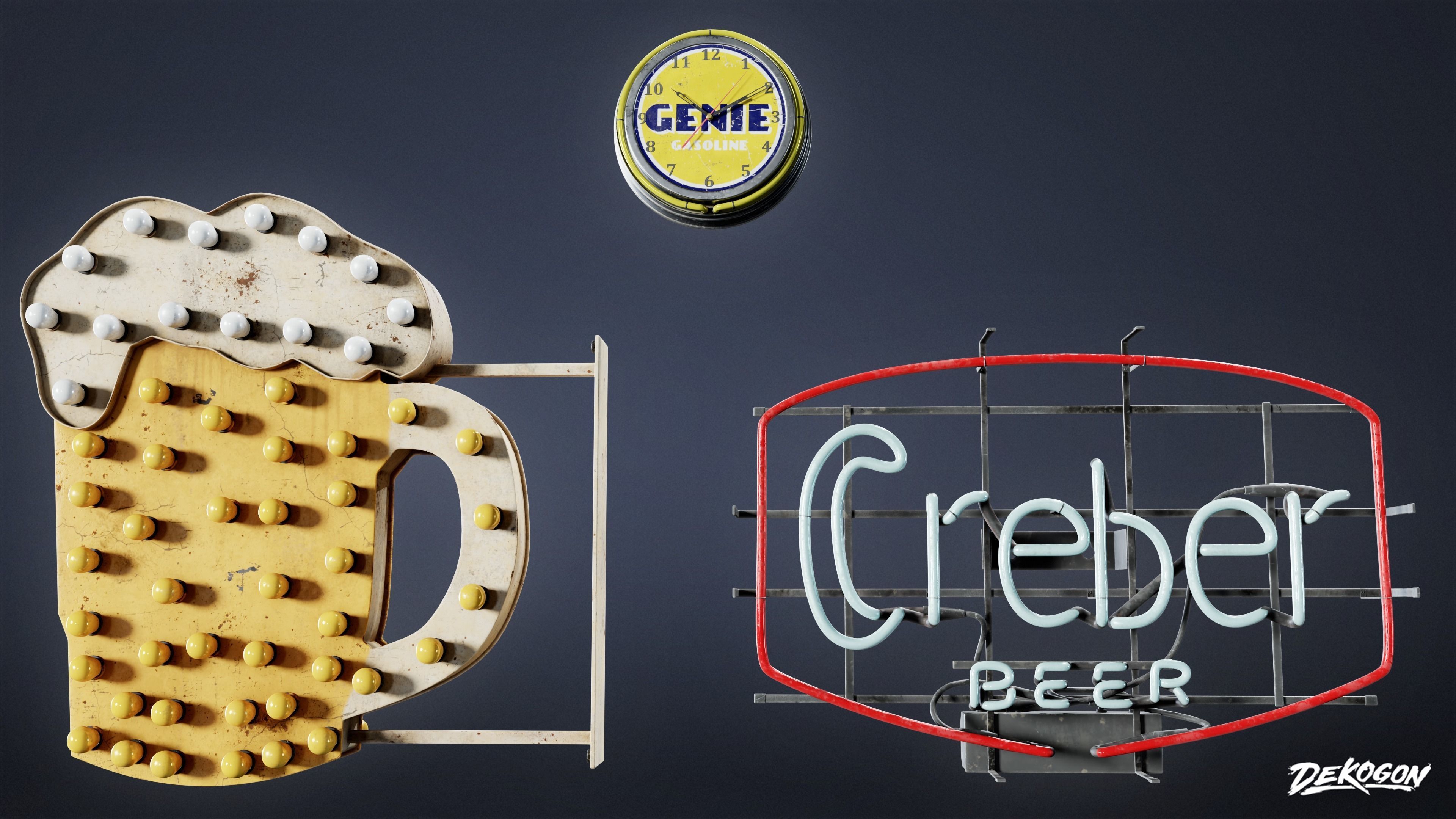 SIGNAGE - Sign Neon Set 02 - LOW POLY AND NANITE Low-poly 3D model_24