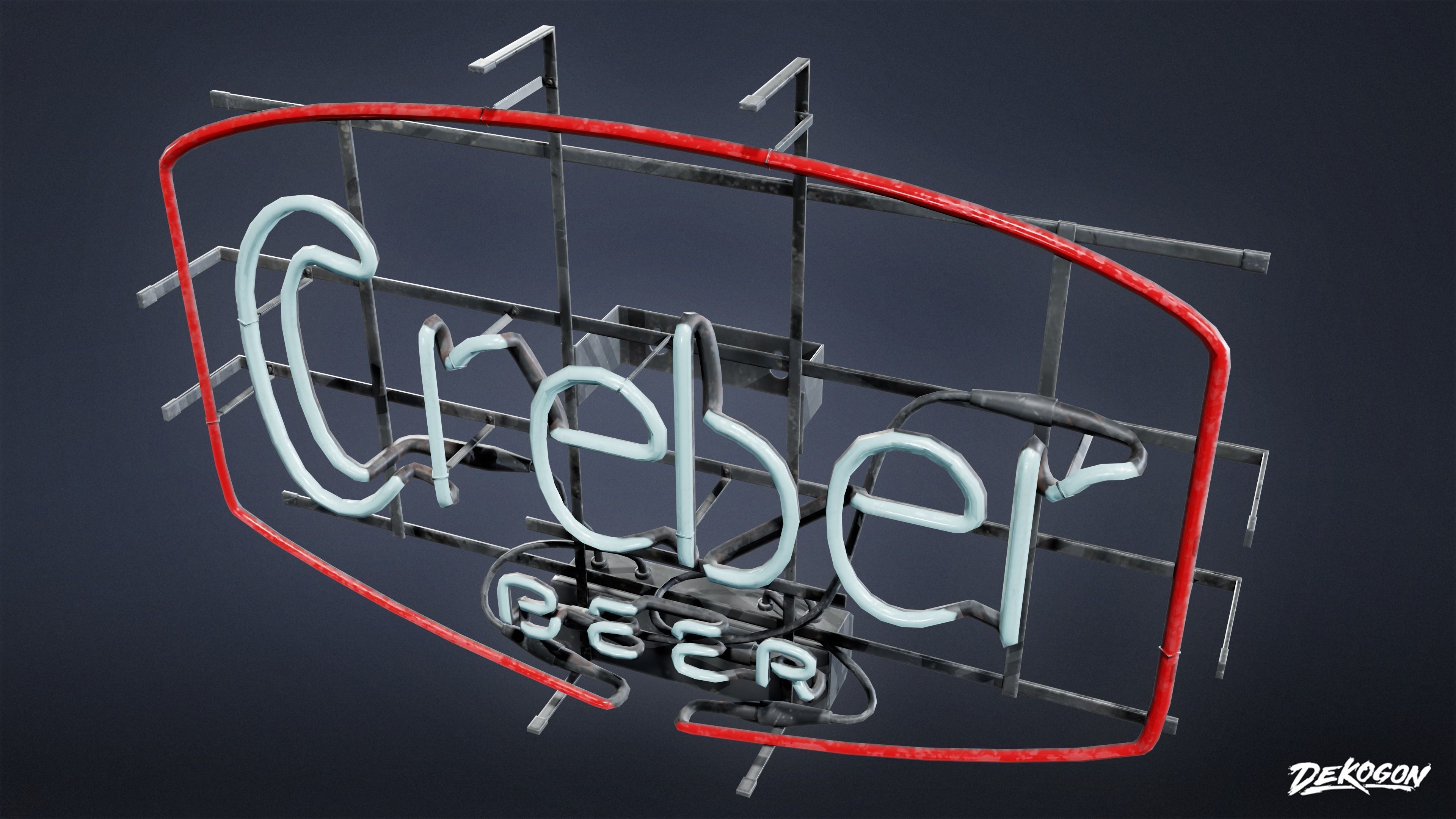 SIGNAGE - Sign Neon Set 02 - LOW POLY AND NANITE Low-poly 3D model_13