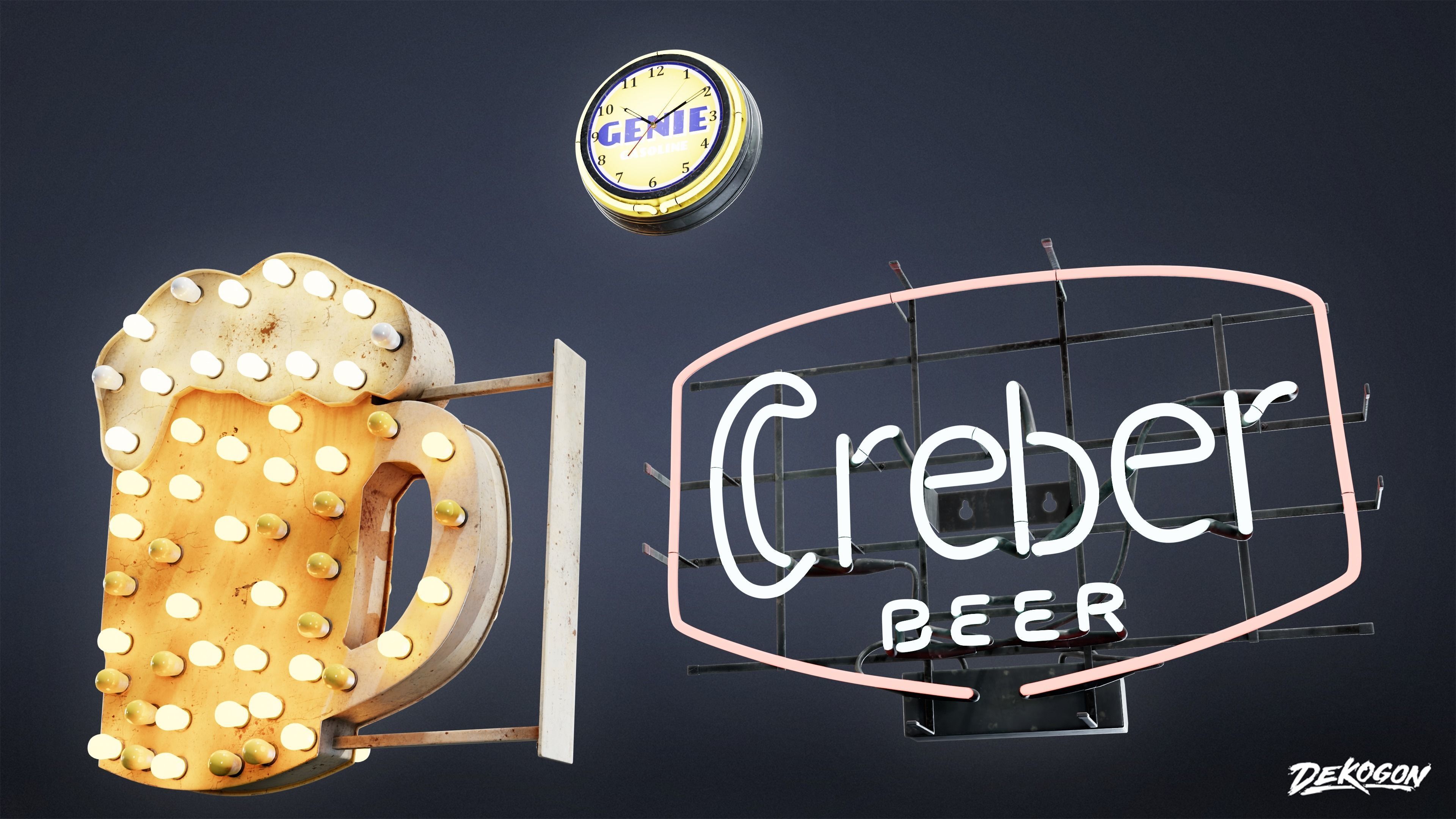 SIGNAGE - Sign Neon Set 02 - LOW POLY AND NANITE Low-poly 3D model_31