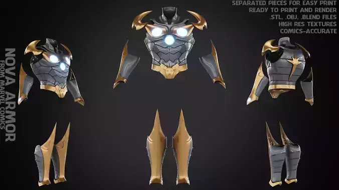 Marvel Nova Prime Armor for Cosplay 3D print model