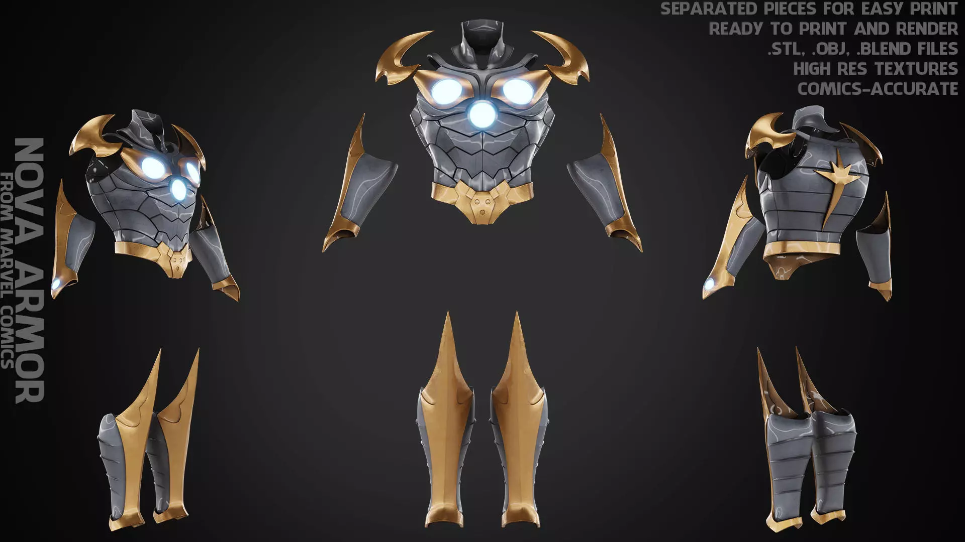 Marvel Nova Prime Armor for Cosplay 3D print model_0