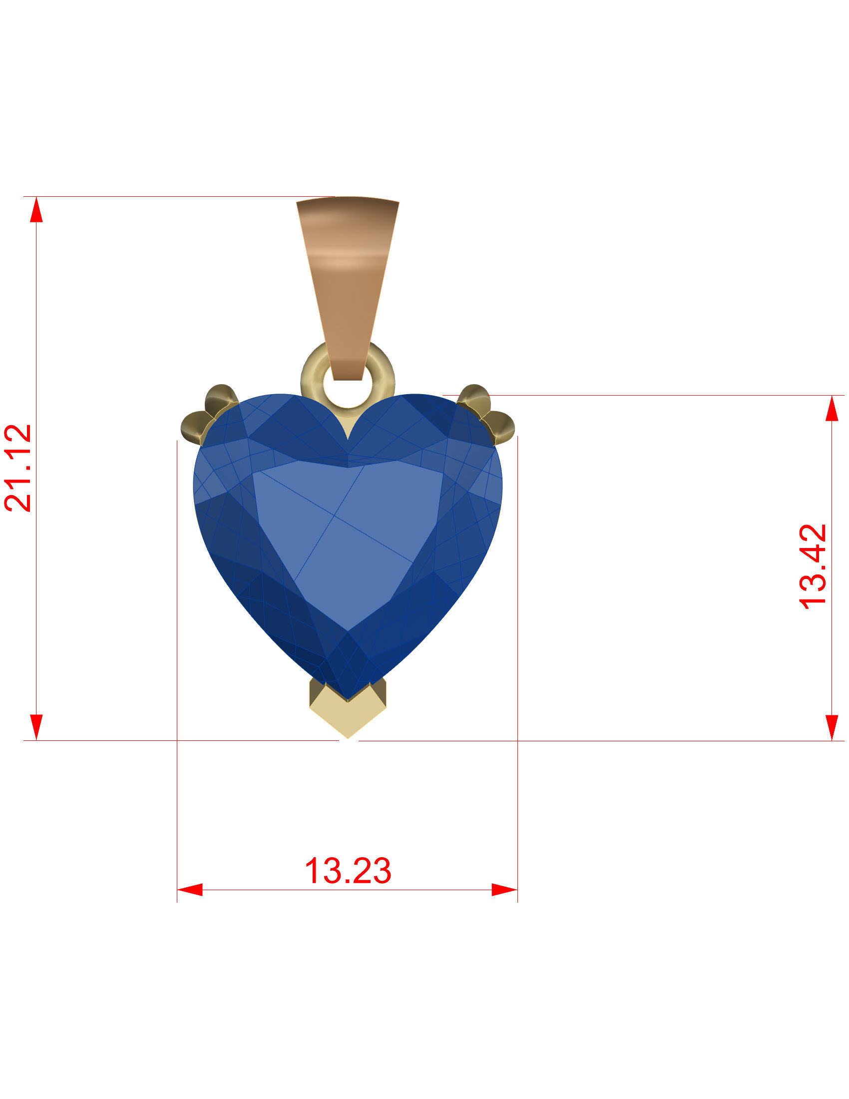 Heart Pendant 3D print model_24