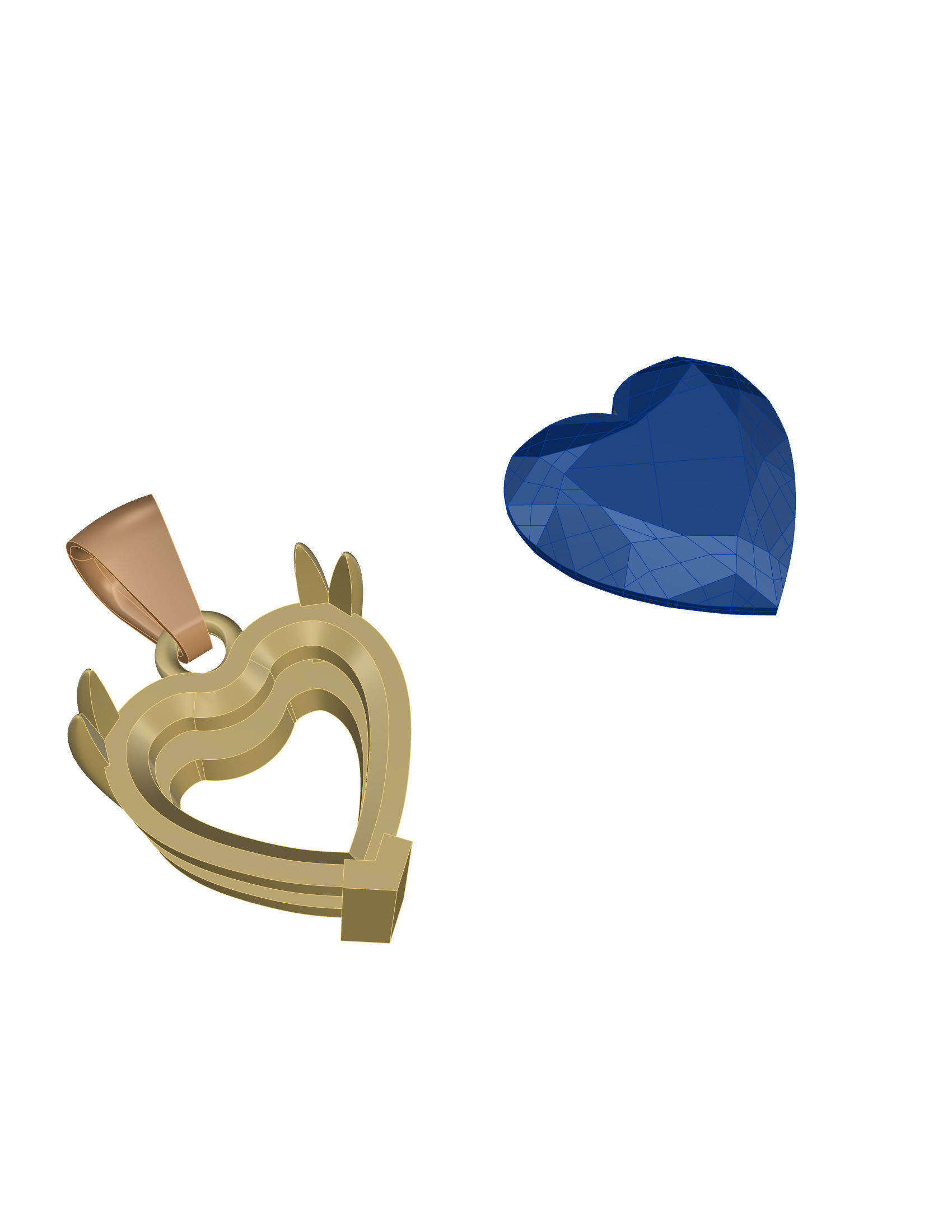 Heart Pendant 3D print model_8