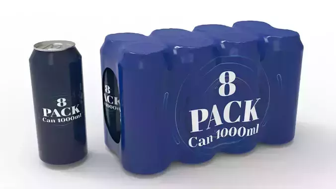 Eight pack packaging beverage soda cans 1000ml