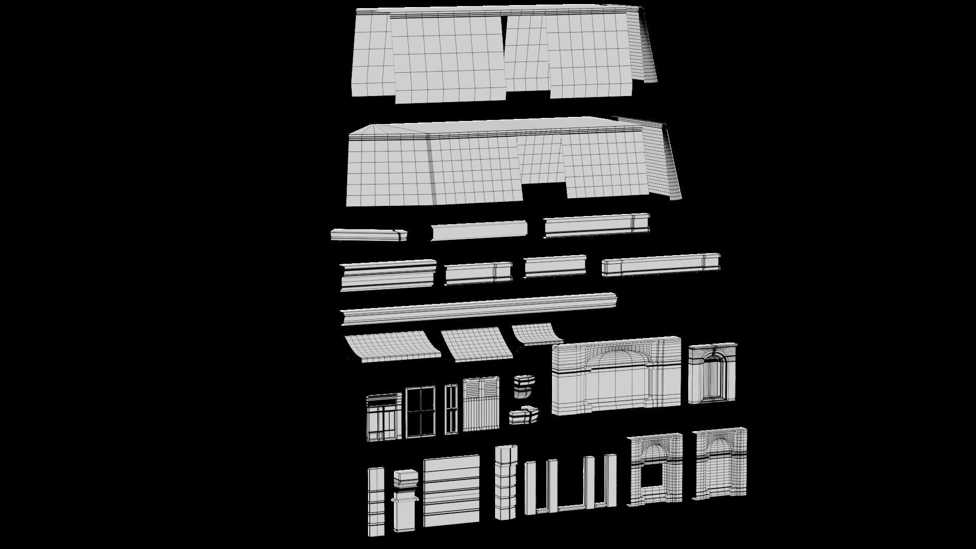 Haussmanian - style building 3D model_3