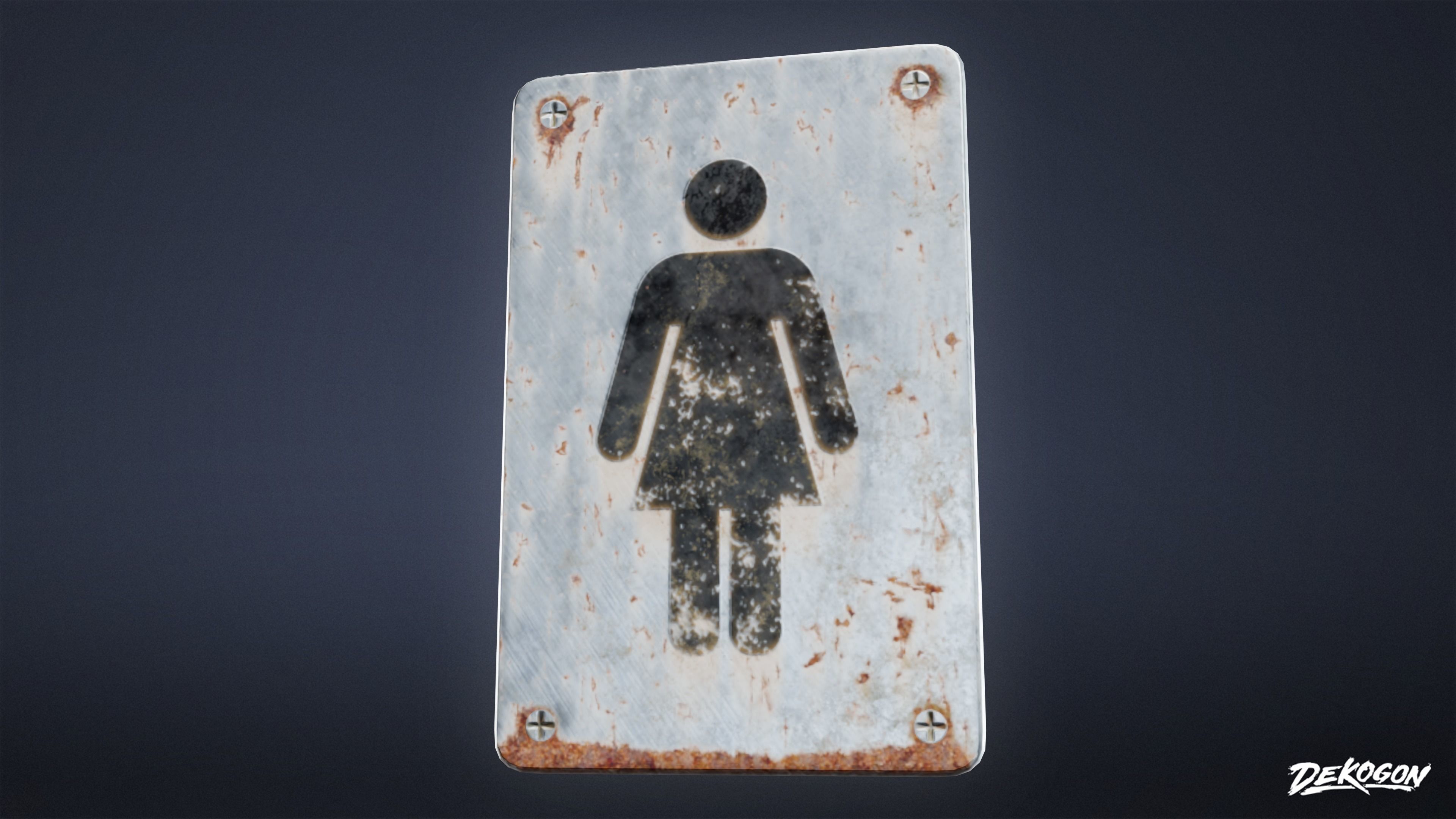 SIGNAGE - Sign Set 01 - LOW POLY AND NANITE Low-poly 3D model_6