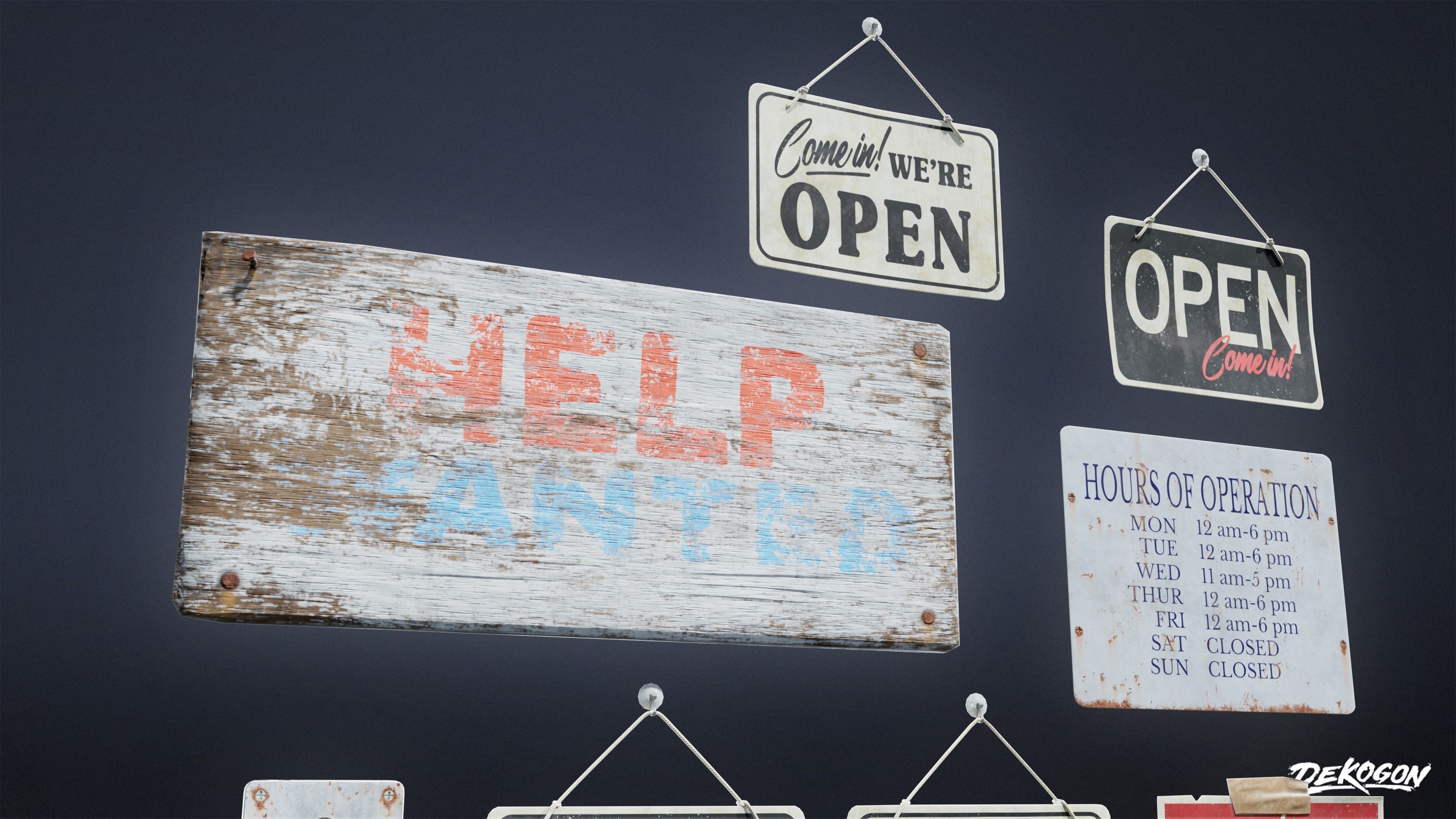 SIGNAGE - Sign Set 01 - LOW POLY AND NANITE Low-poly 3D model_4