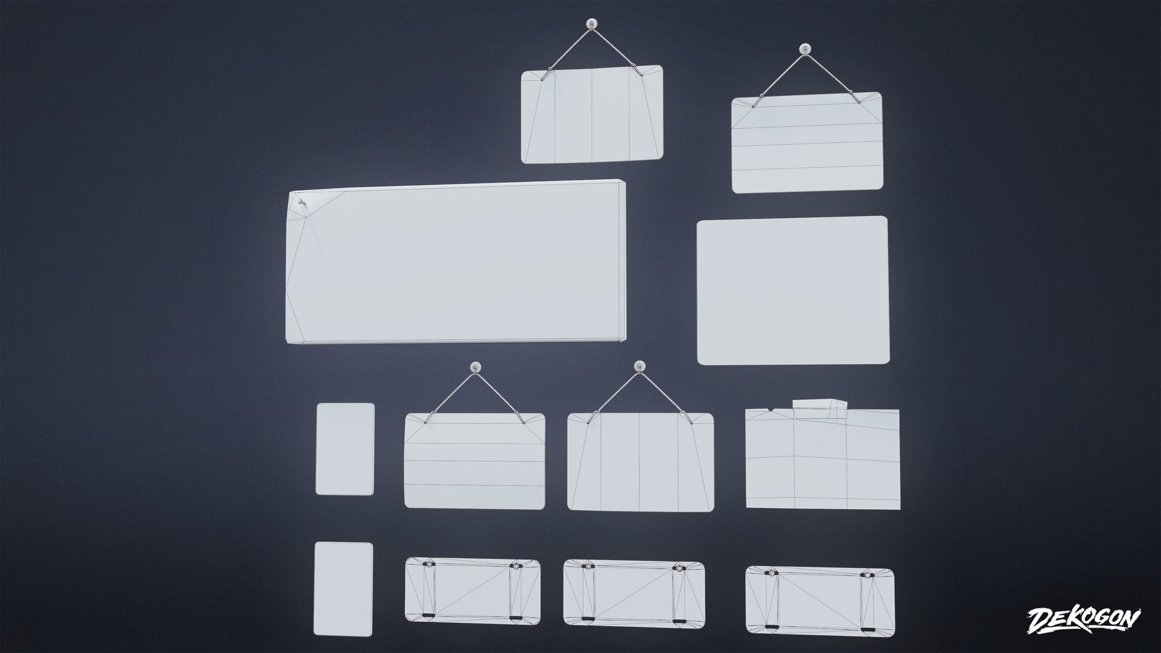 SIGNAGE - Sign Set 01 - LOW POLY AND NANITE Low-poly 3D model_1