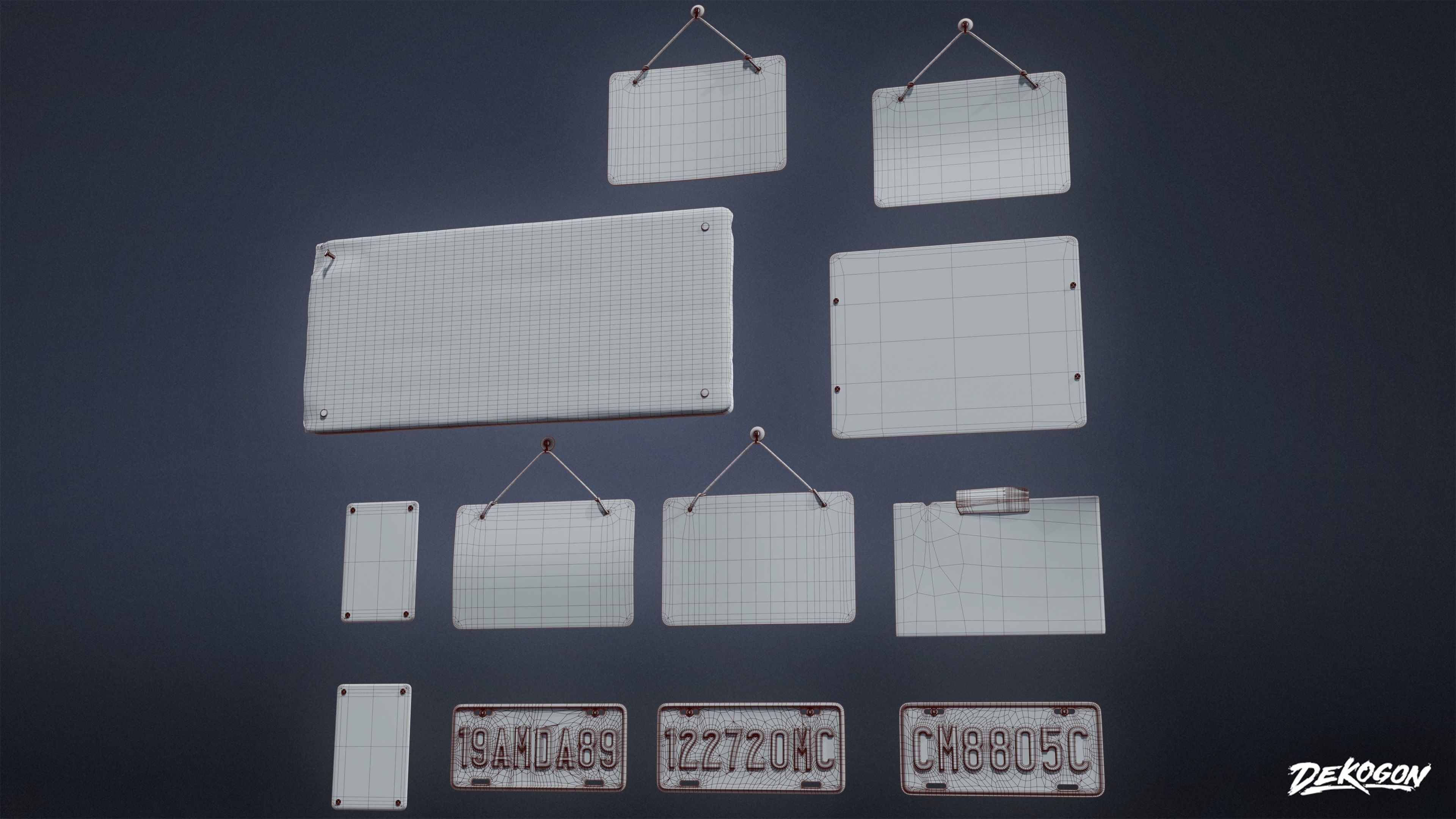 SIGNAGE - Sign Set 01 - LOW POLY AND NANITE Low-poly 3D model_13