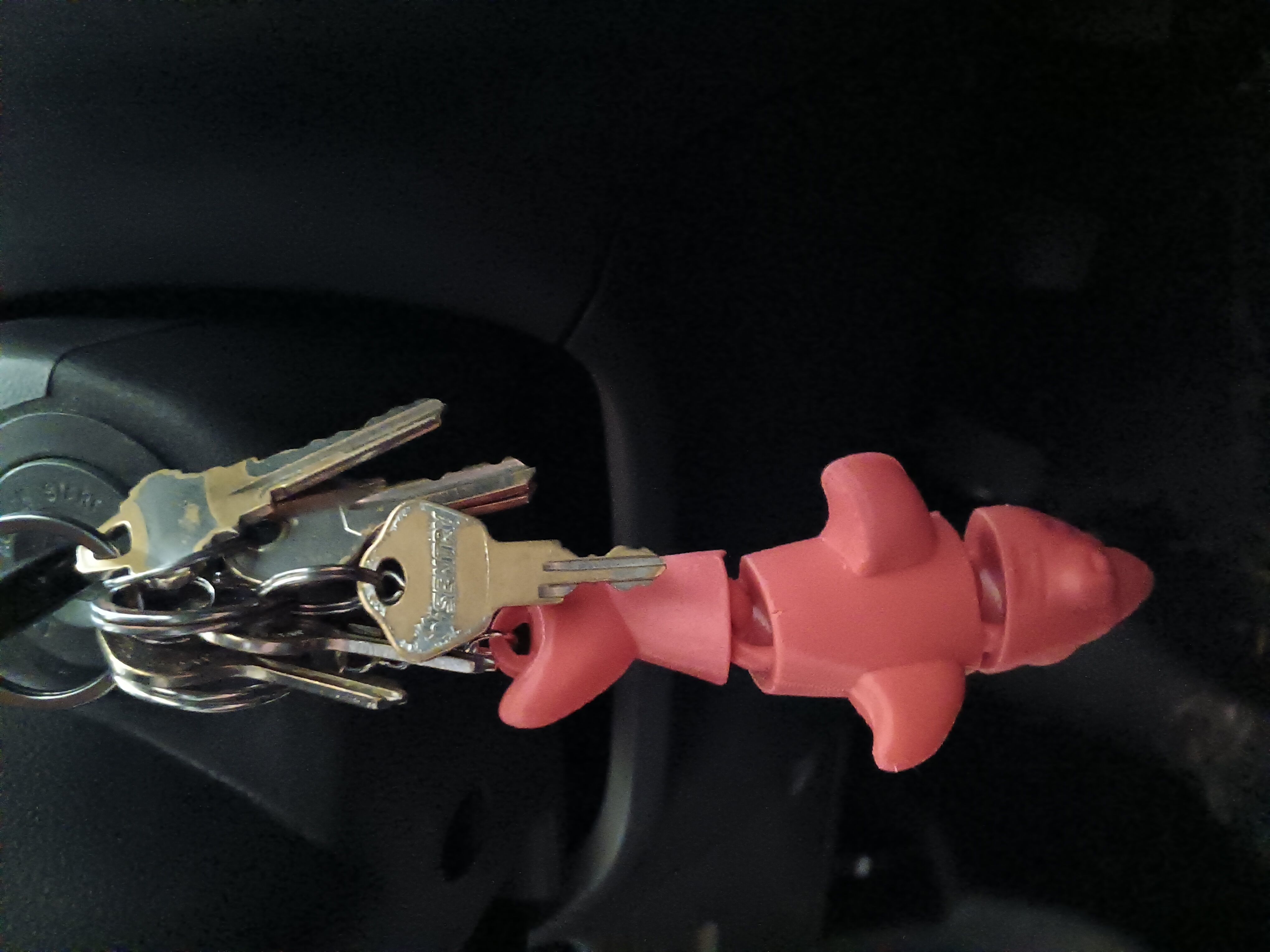 Flexi Shark Keychain - articulated - print in place 3D print model_2