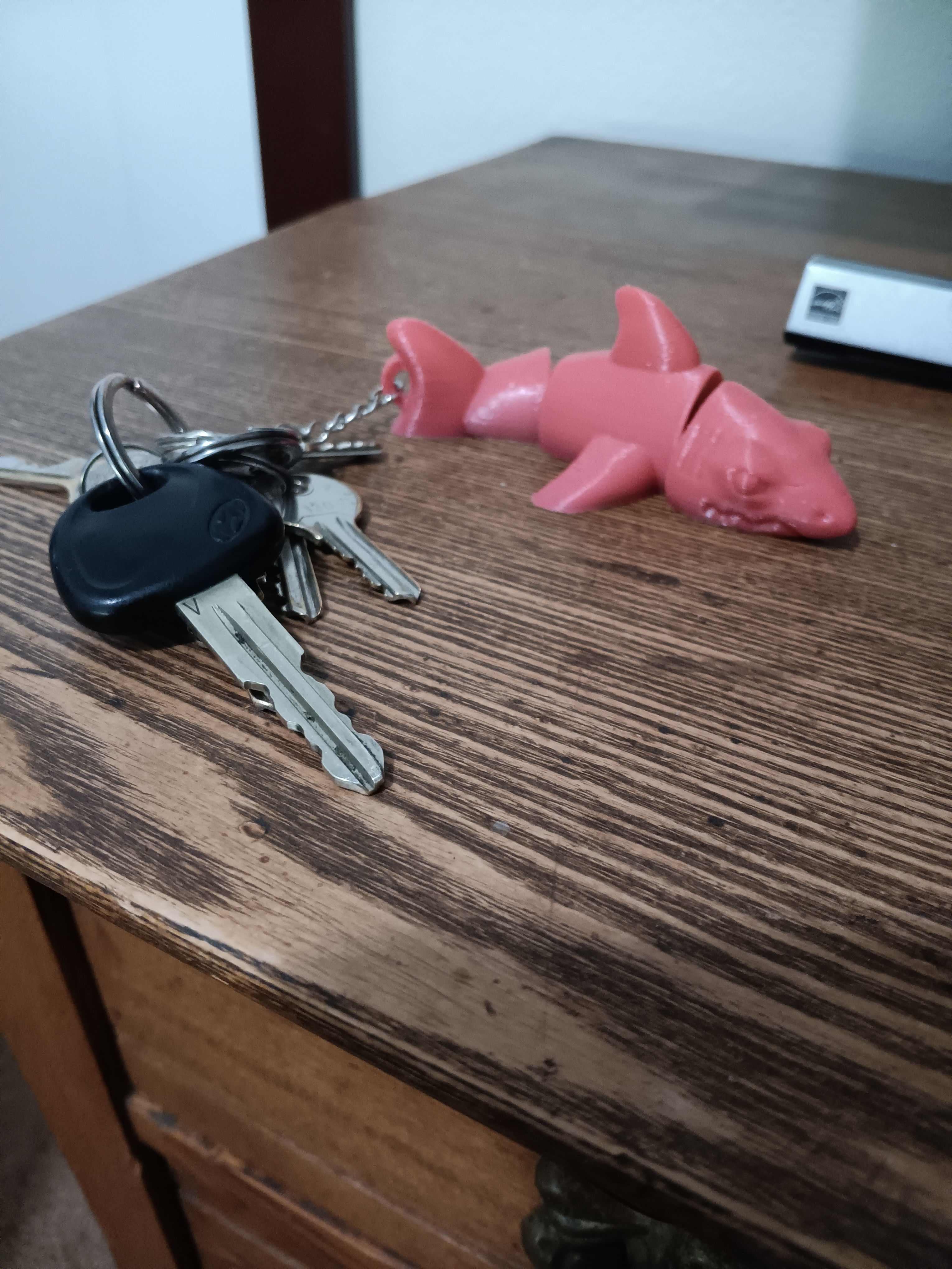 Flexi Shark Keychain - articulated - print in place 3D print model_4