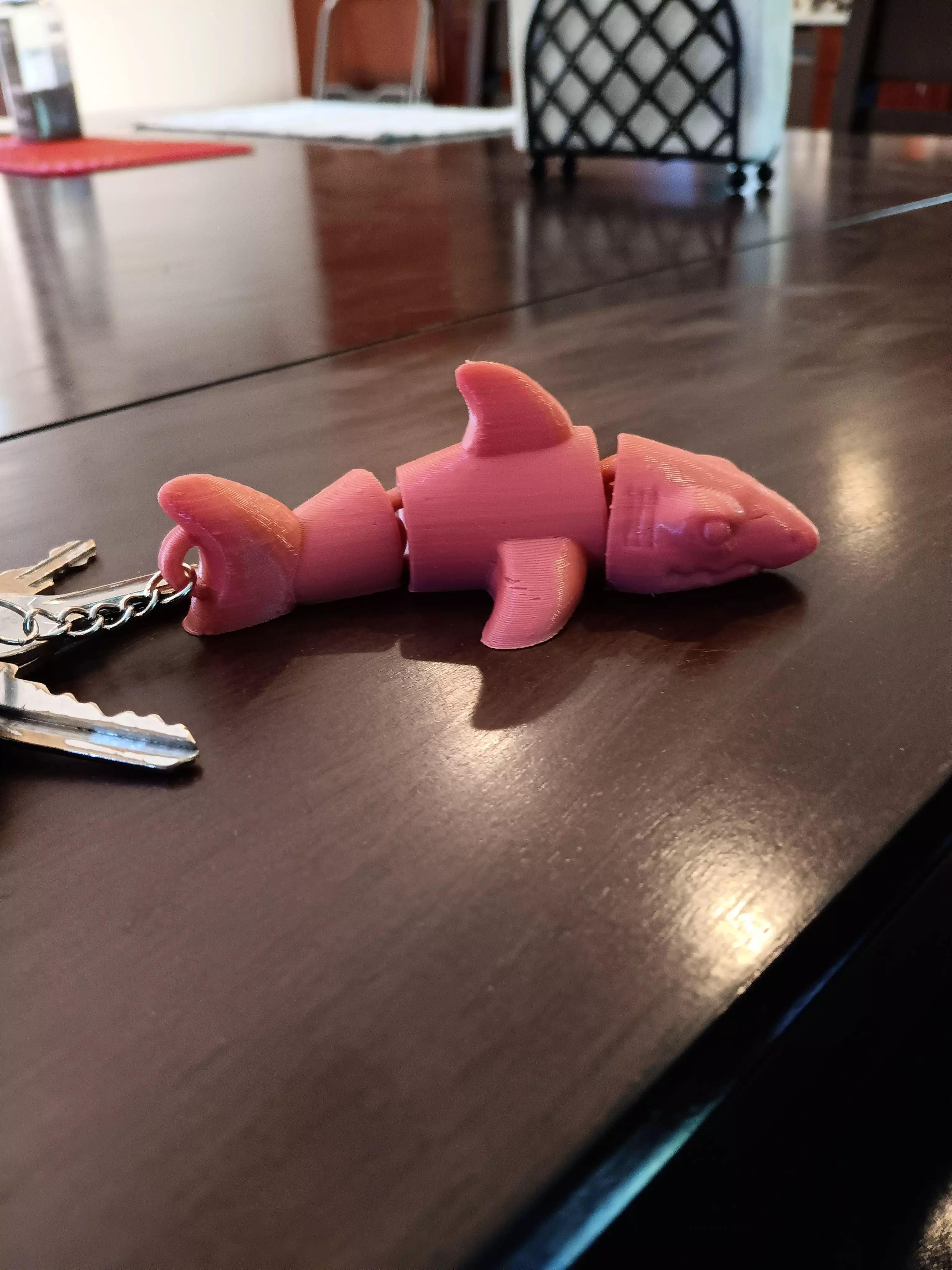 Flexi Shark Keychain - articulated - print in place 3D print model_0