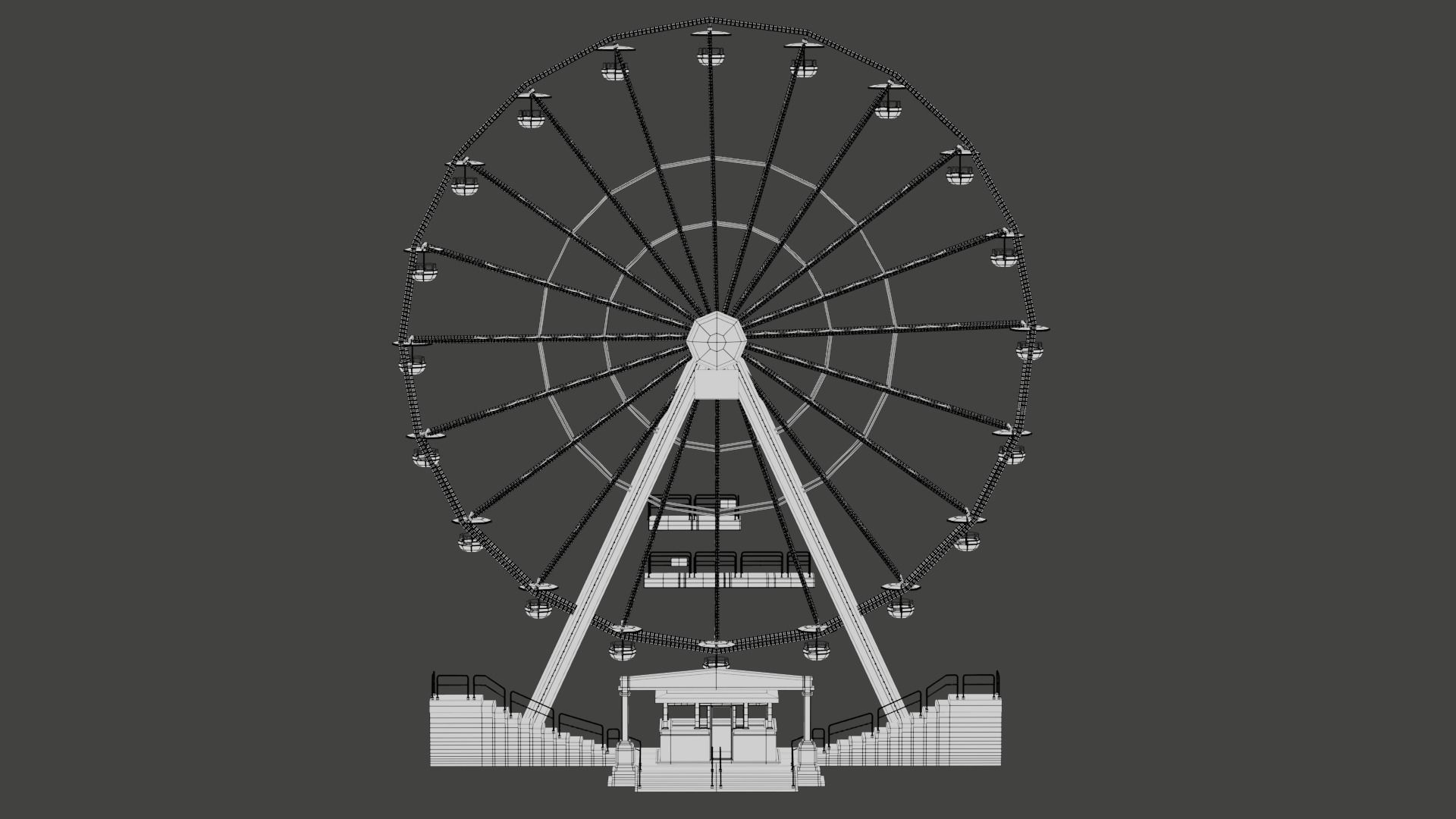 Ferris wheel - big wheel 3D model_4