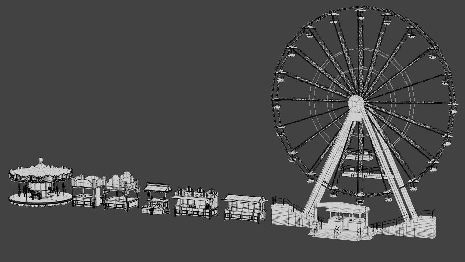 Ferris wheel - big wheel 3D model_3