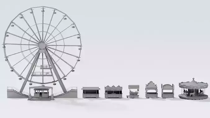 fun fair - ride attractions 3D model