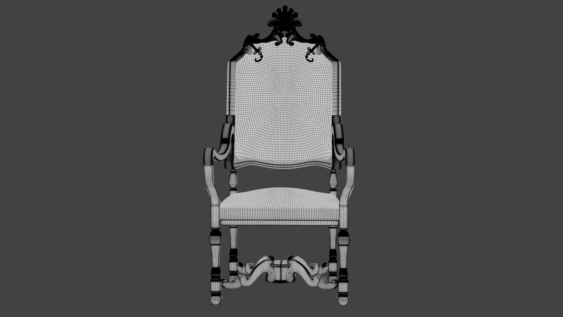 king armchair Louis XIV 3D model_5