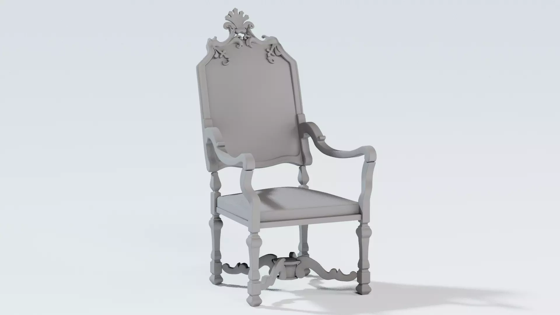 king armchair Louis XIV 3D model_0