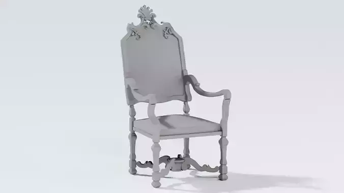 king armchair Louis XIV 3D model