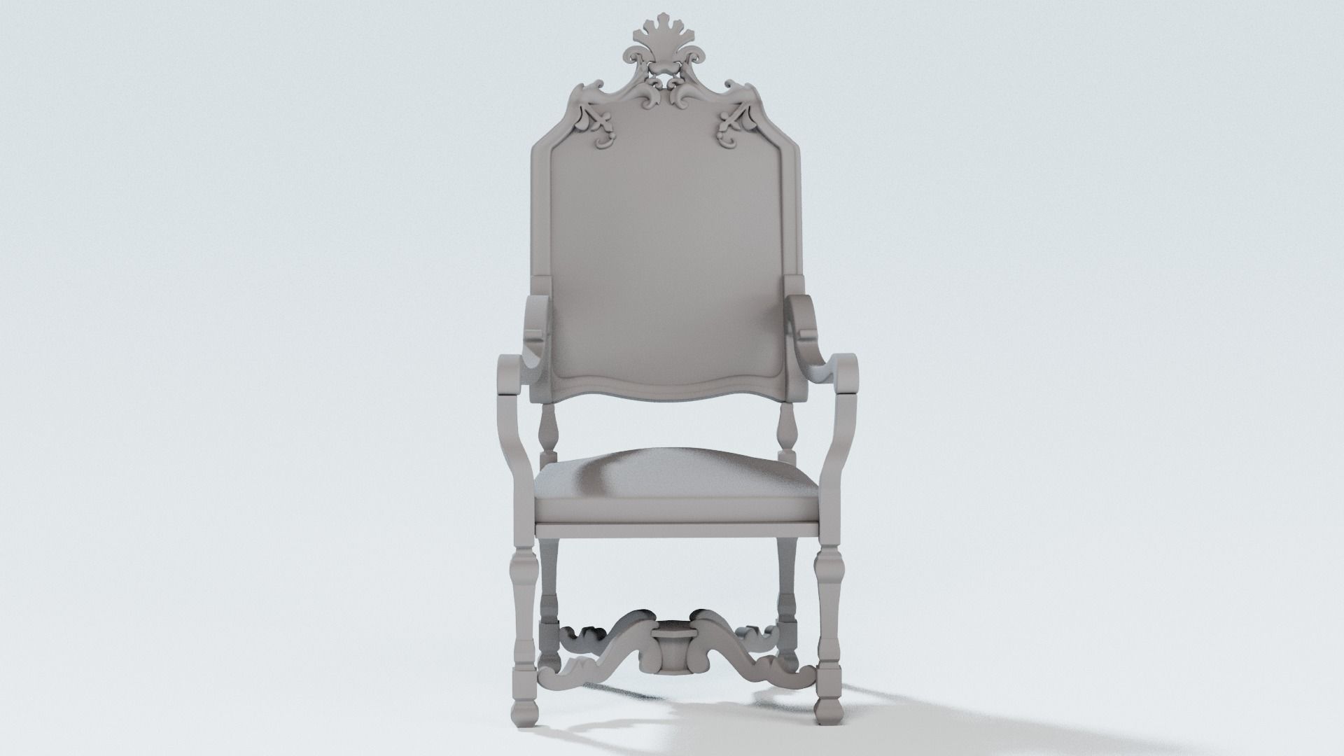 king armchair Louis XIV 3D model_1