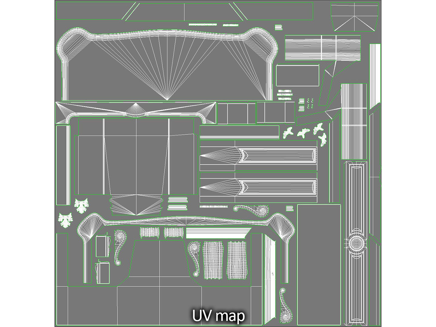 Classic French Marble Fireplace 3D model_15