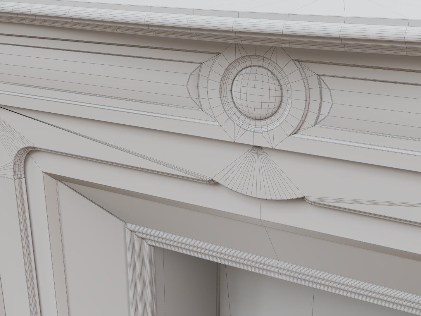 Classic French Marble Fireplace 3D model_10