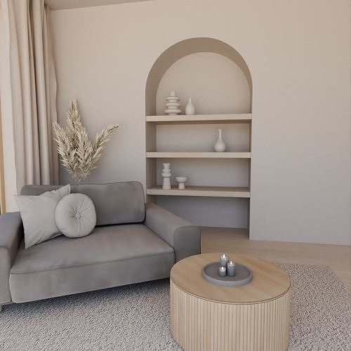 Cozy Lounge Area Design Living room Free 3D model