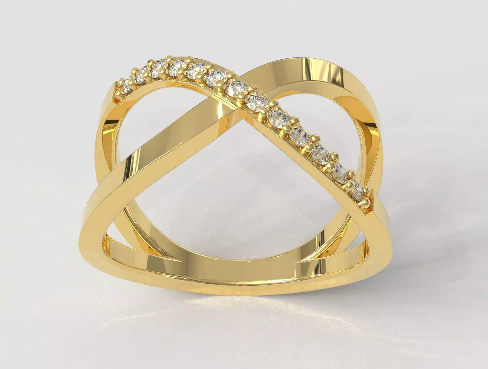 Diamond Crossing Ring 3D print model