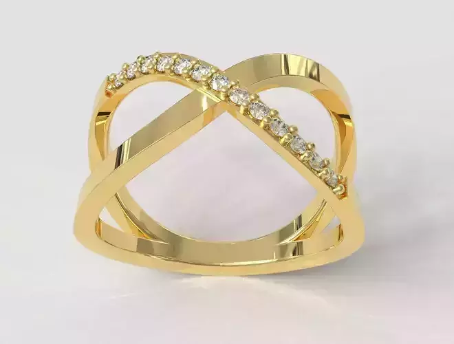 Diamond Crossing Ring 3D print model