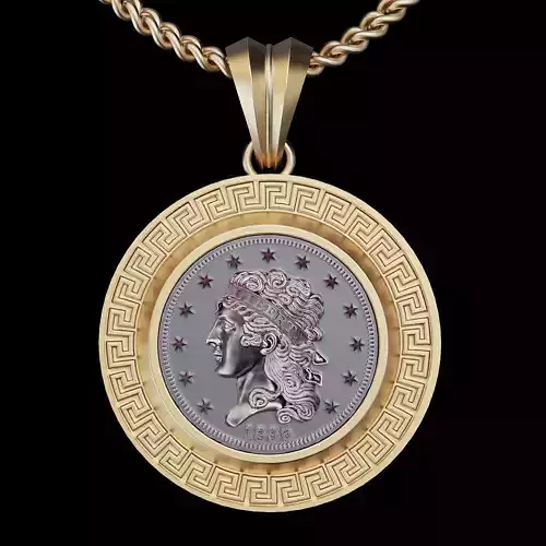 Half eagle American coin Pendant printable jewelry 3d model