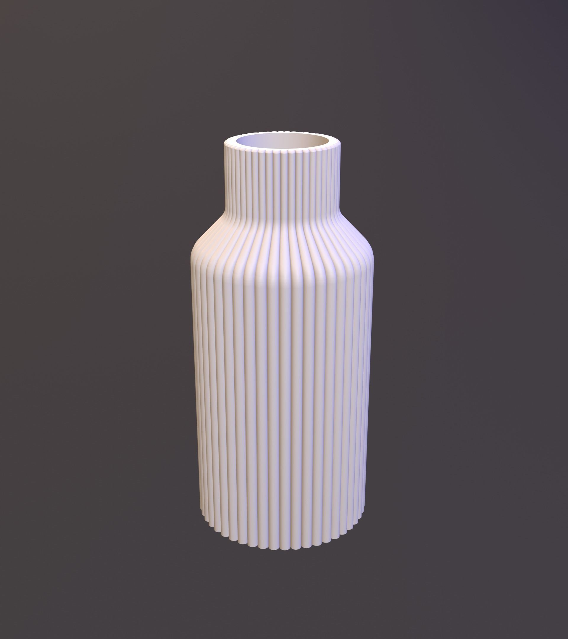 long striped vase 3D print model_2
