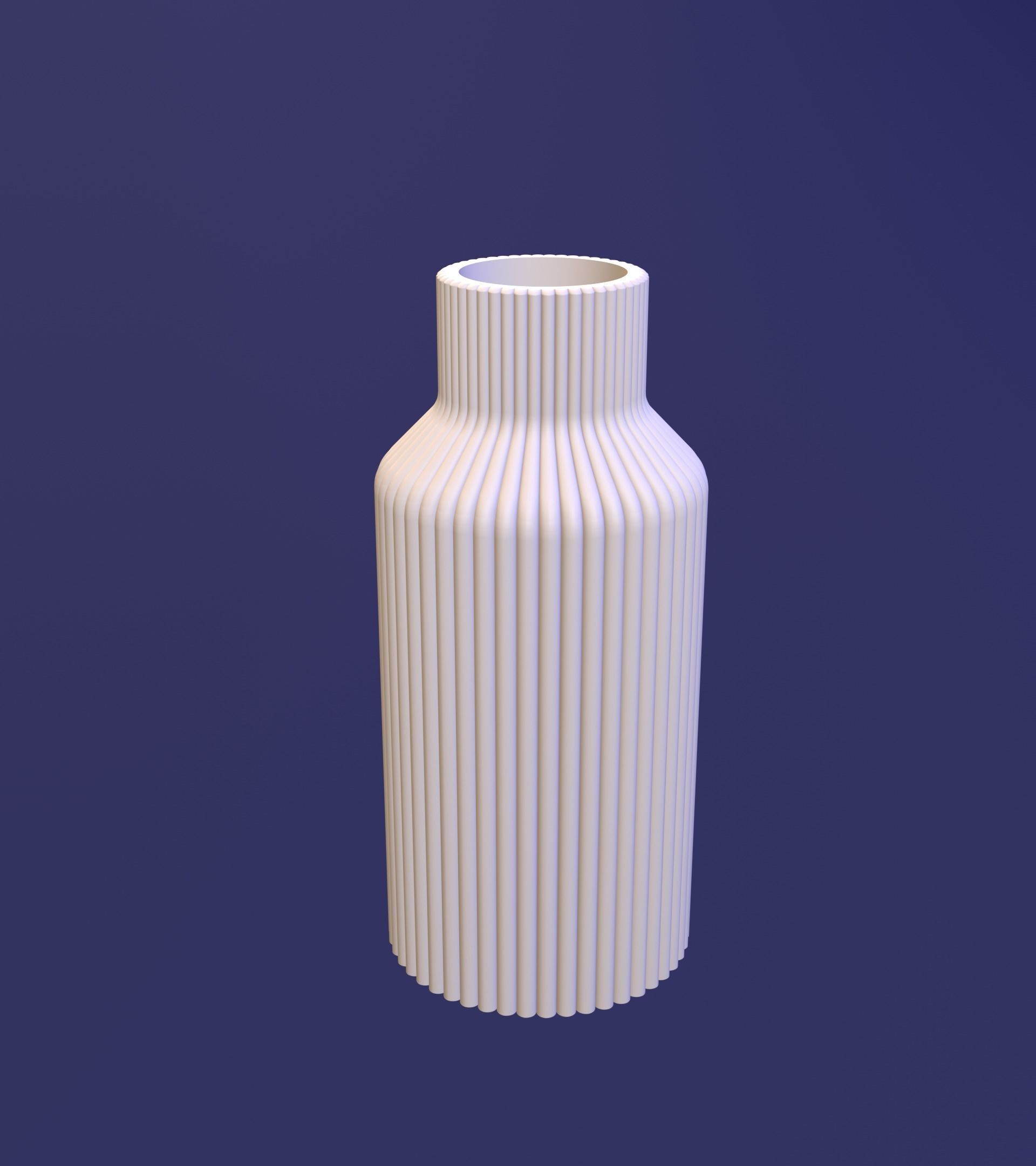 long striped vase 3D print model_3