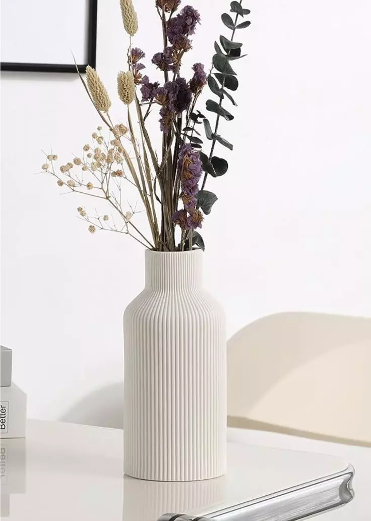 long striped vase 3D print model_0