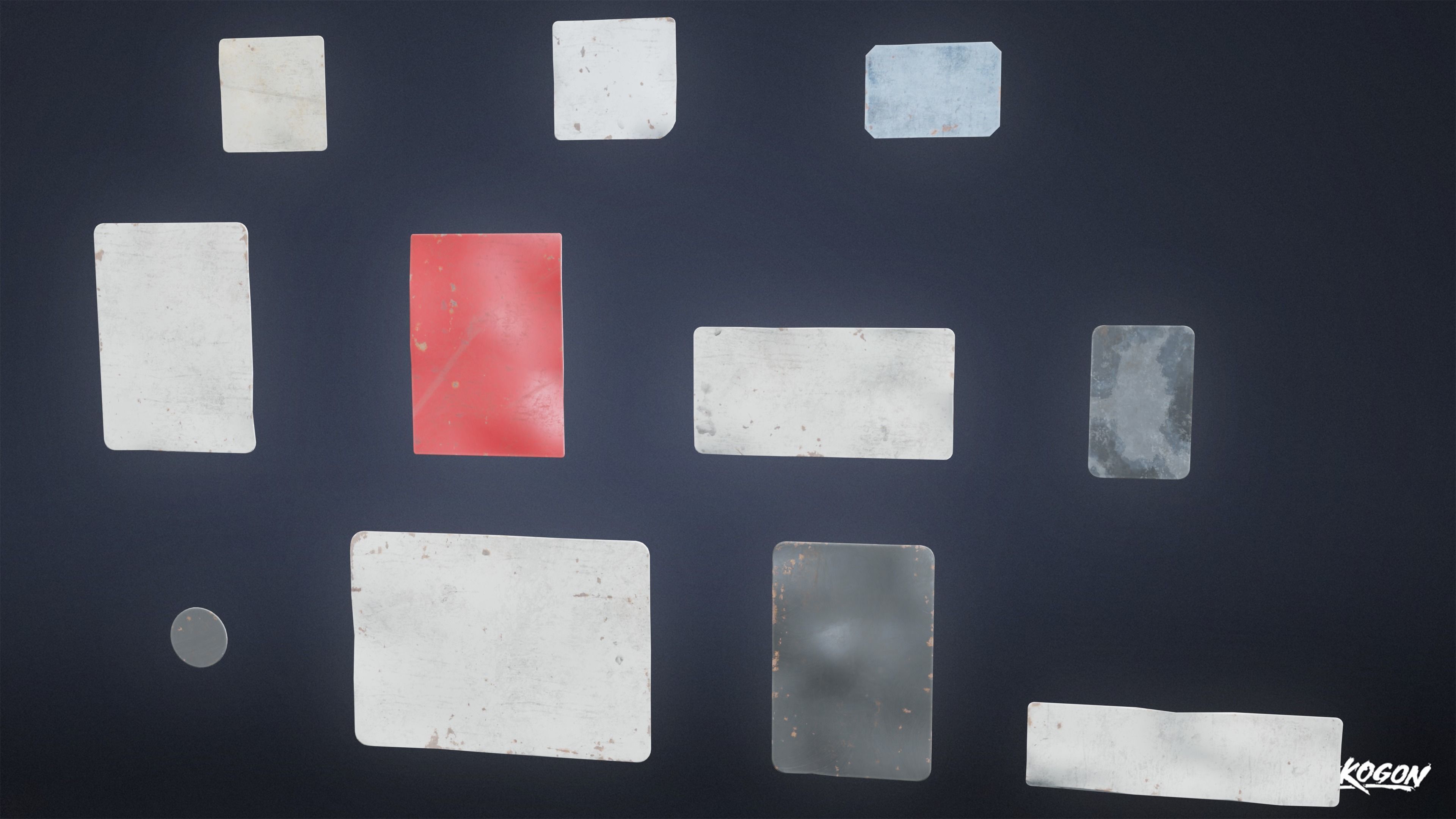 SIGNAGE - Sign Set 08 - LOW POLY AND NANITE Low-poly 3D model_3