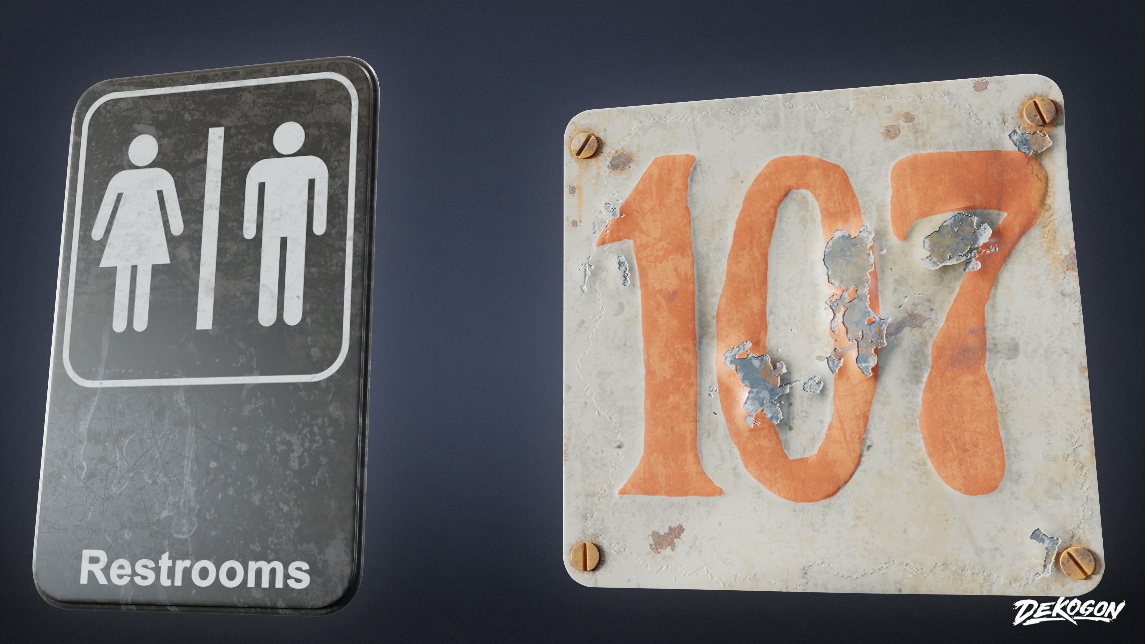 SIGNAGE - Sign Set 08 - LOW POLY AND NANITE Low-poly 3D model_18